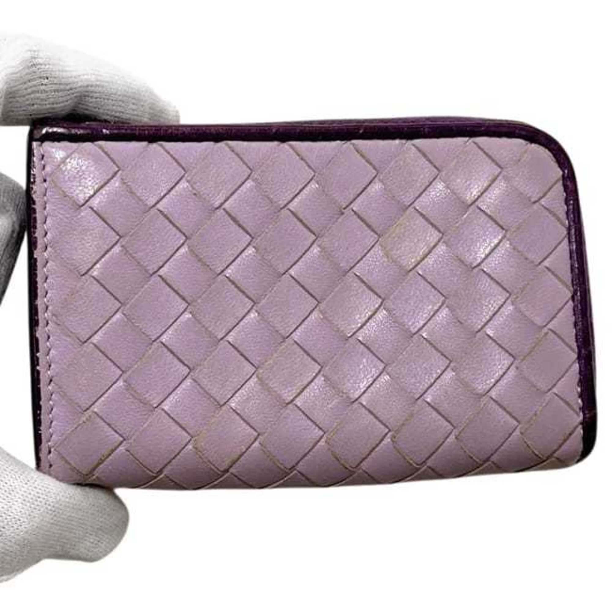 Bottega Veneta Purple Leather Coin Purse/Coin Case (Pre-Owned)