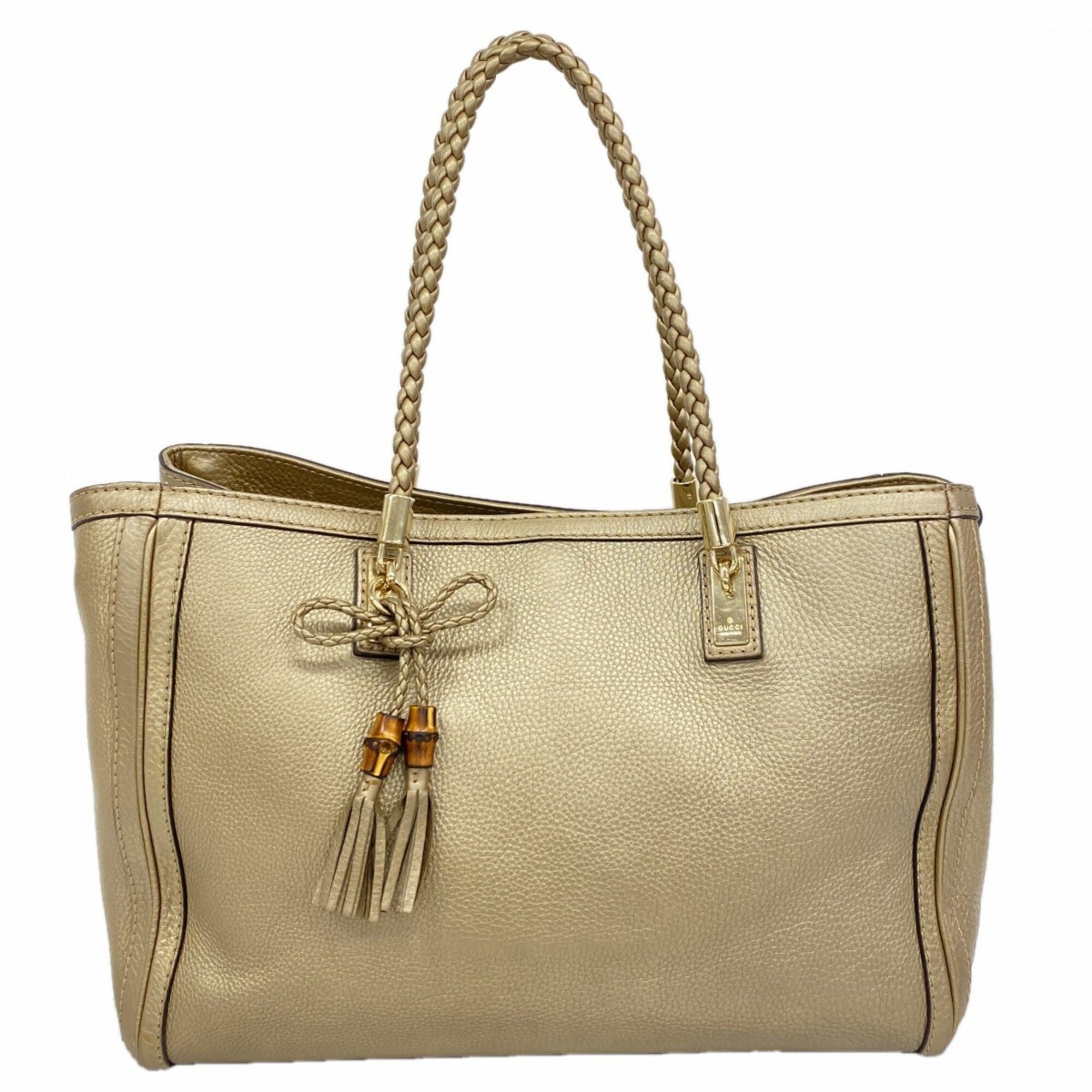 Gucci Gold Leather Tote Bag (Pre-Owned)