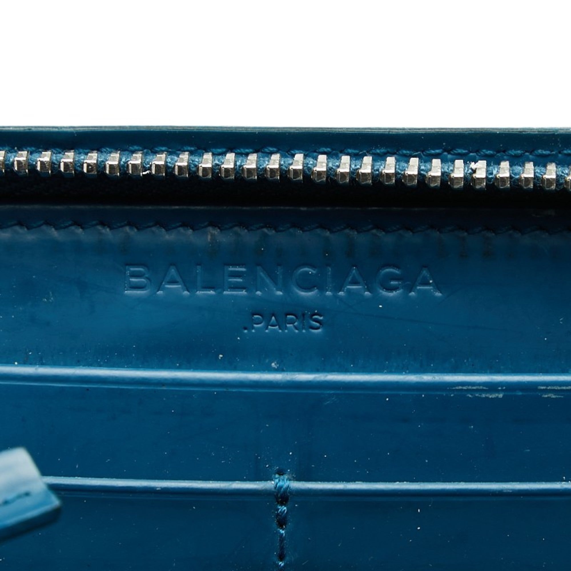 Balenciaga Blue Leather Long Wallet (Bi-Fold) (Pre-Owned)