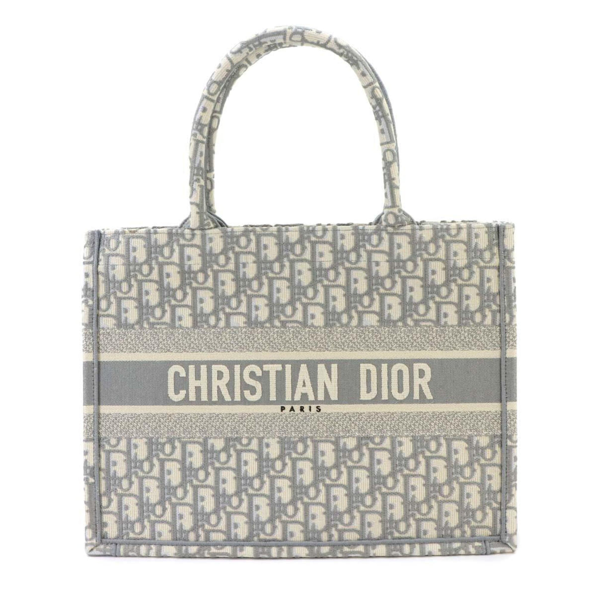 Christian Dior Gray Canvas Handbag Tote Bag (Pre-Owned)