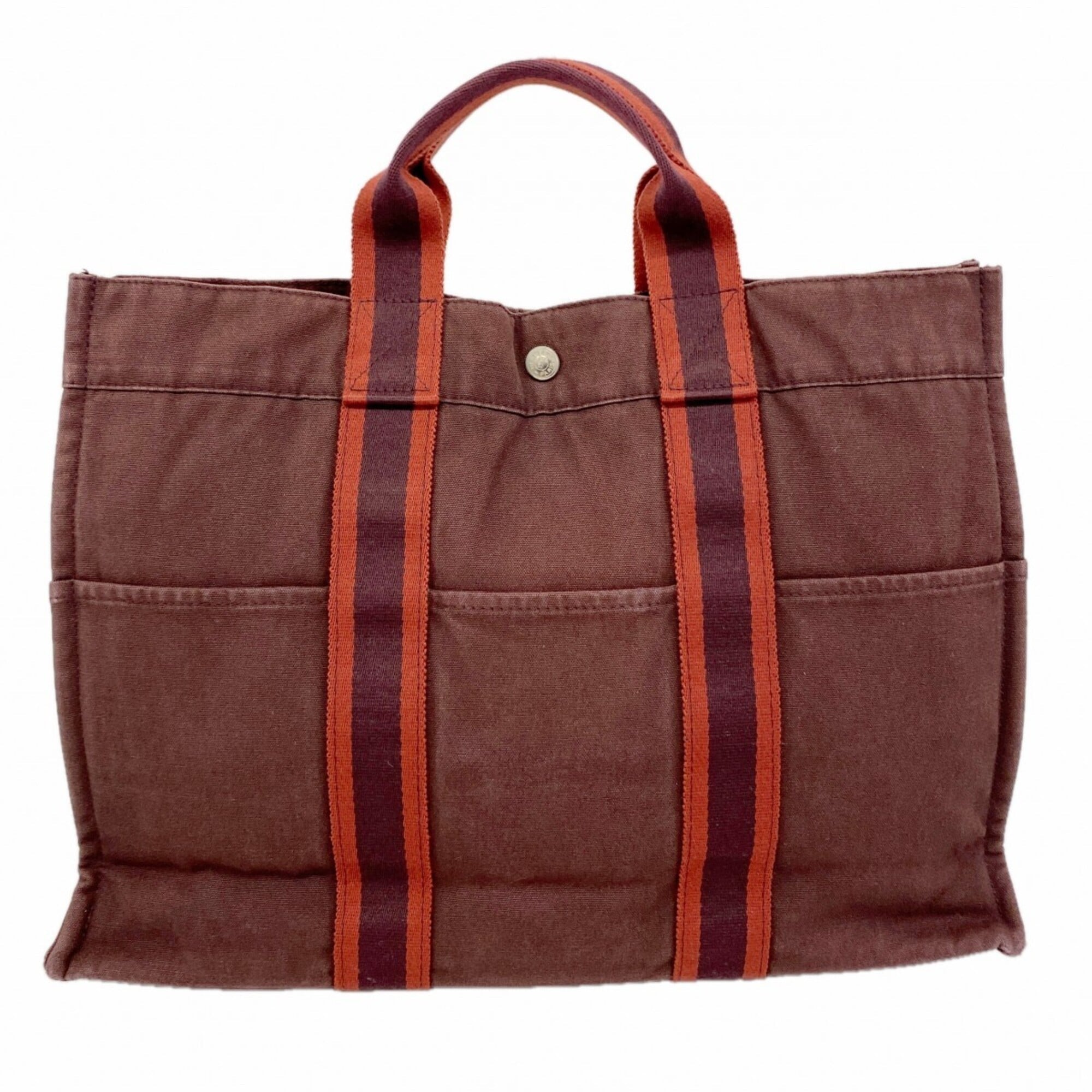 Hermes Bordeaux Canvas Tote Bag (Pre-Owned)