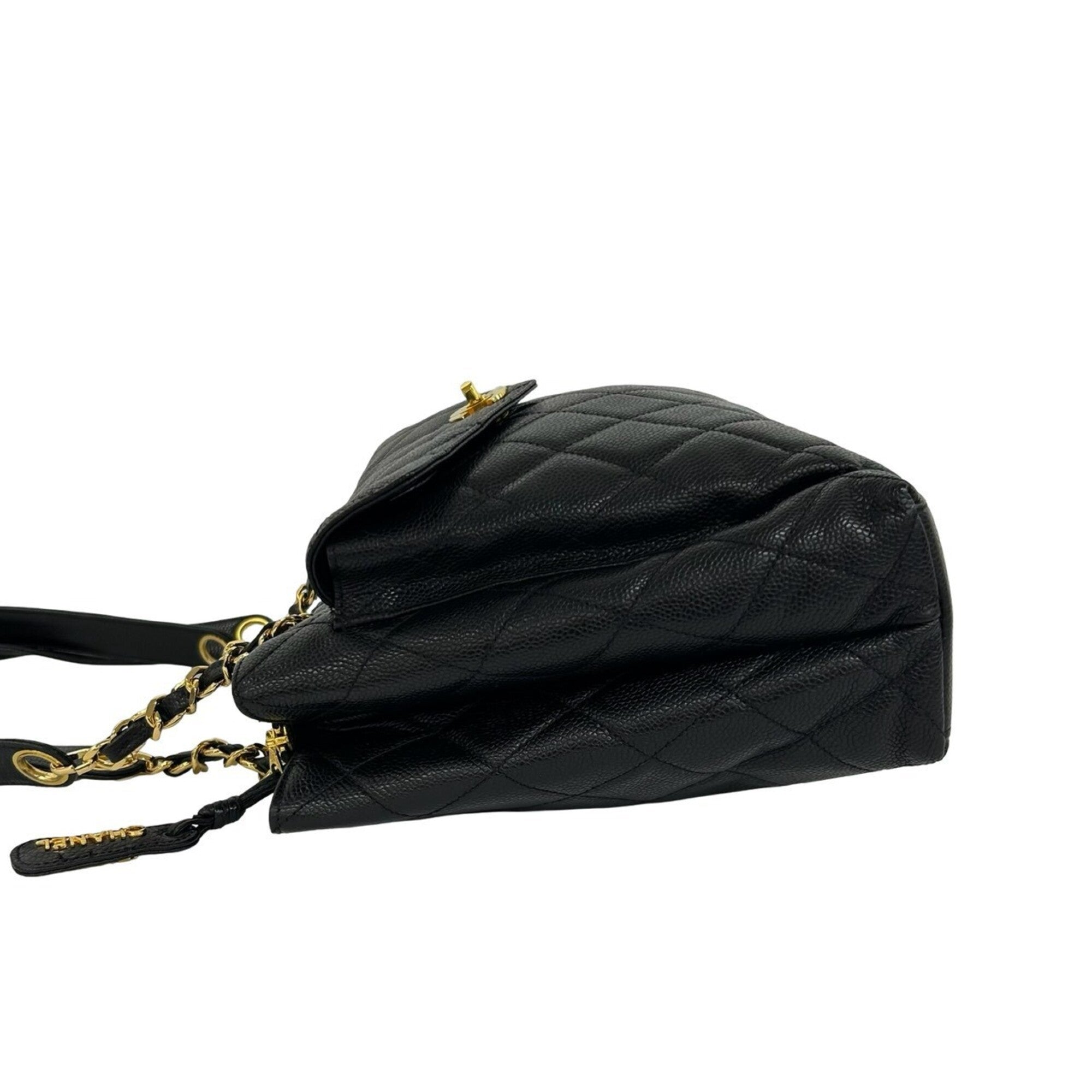 Chanel Black Grained Calfskin Shoulder Bag Tote Bag (Pre-Owned)