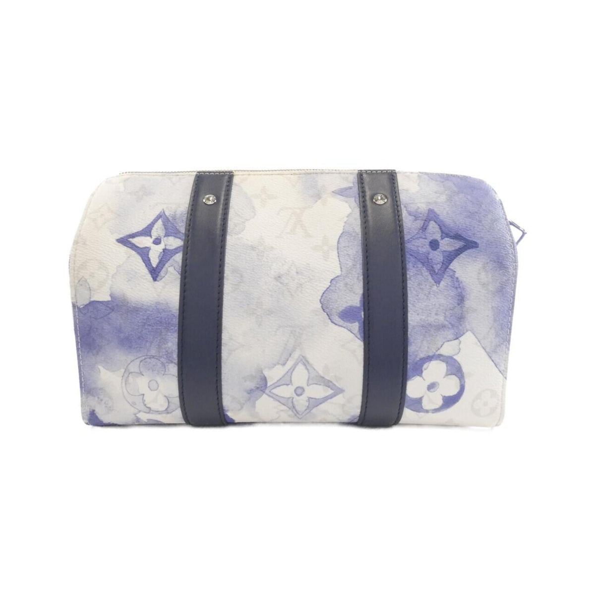Louis Vuitton Monogram Blue Coated Canvas Boston Bag (Pre-Owned)