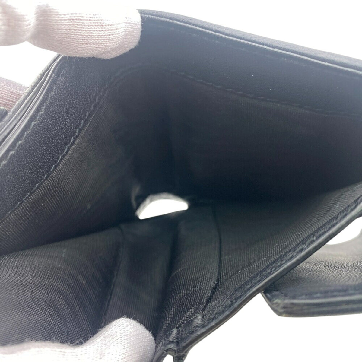 Christian Dior Black Leather Wallet (Tri-Fold) (Pre-Owned)
