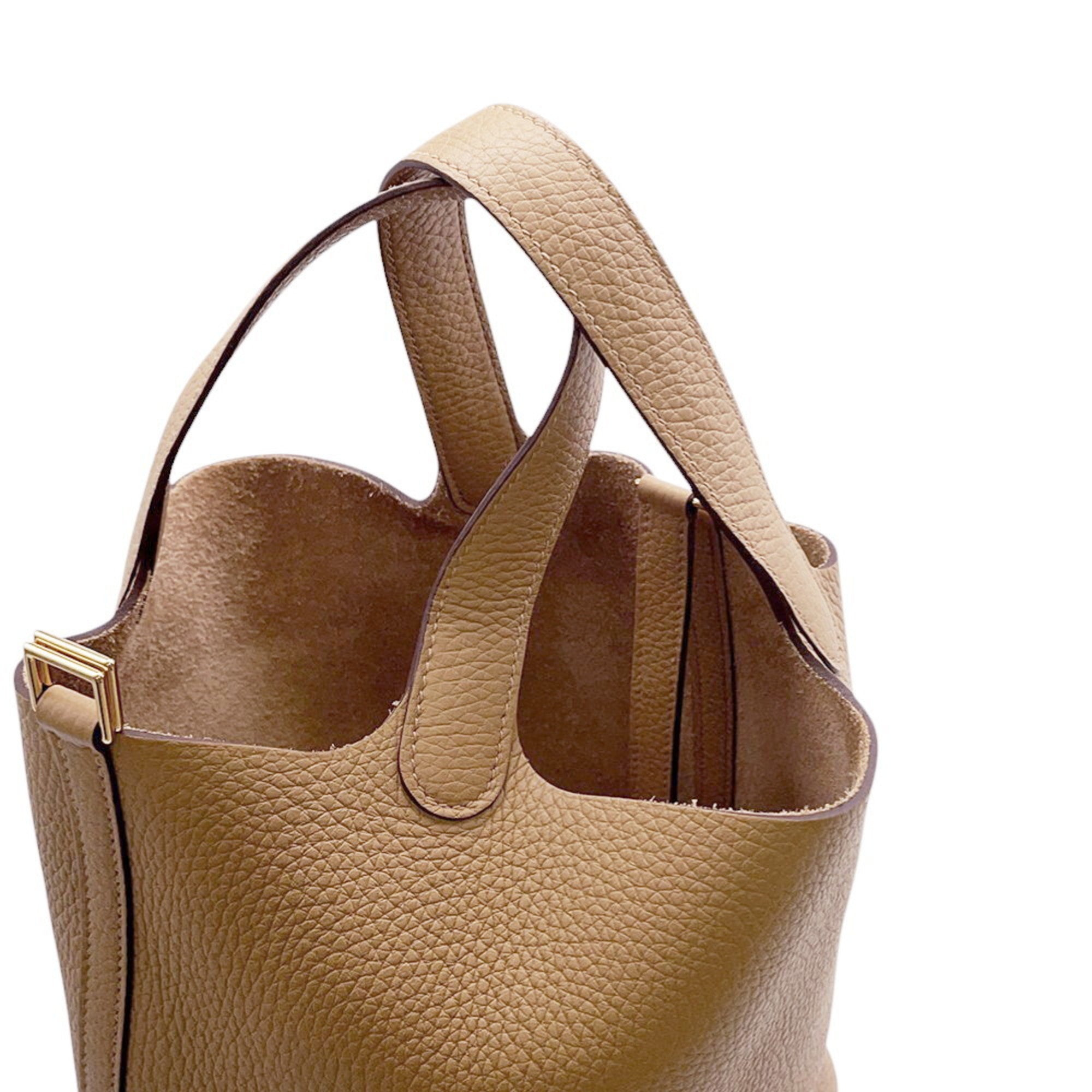 Hermes Beige Brown Taurillon Clemence Leather Handbag (Pre-Owned)