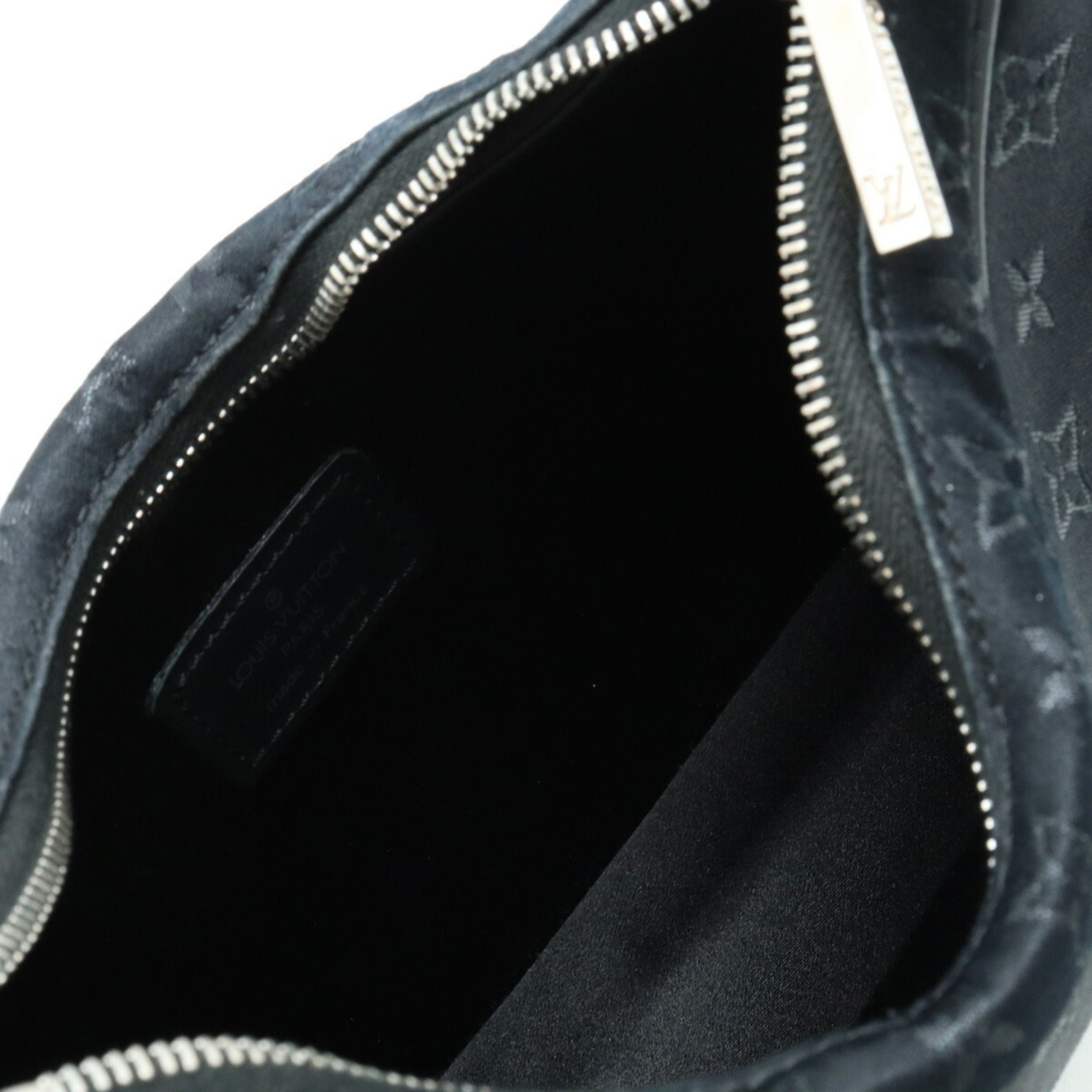 Louis Vuitton Black Monogram Noir Monogram Satin Handbag Pouch (Pre-Owned)