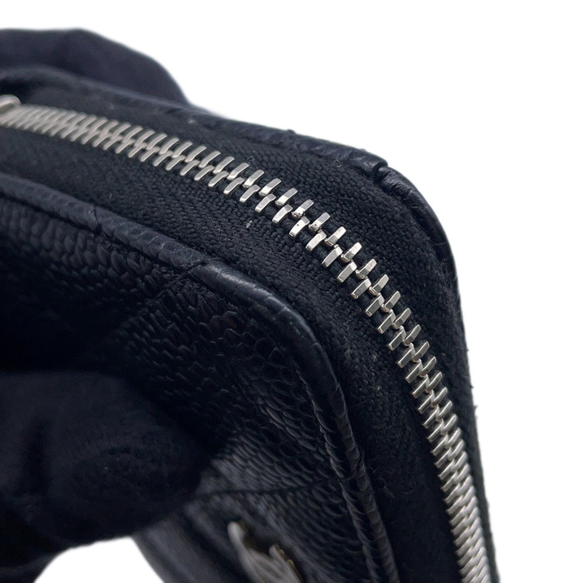 Chanel Matelasse Black Grained Calfskin Coin Purse/Coin Case (Pre-Owned)