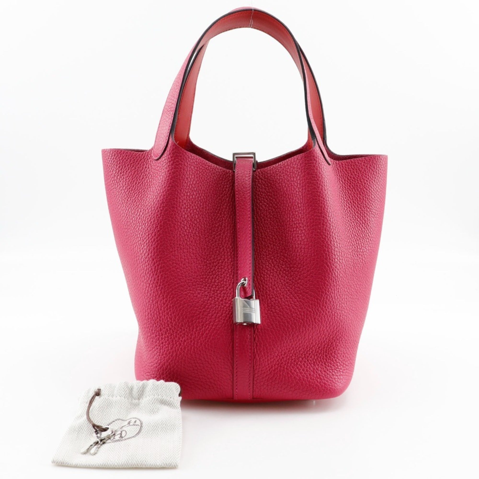 Hermes Pink Togo Leather Handbag (Pre-Owned)