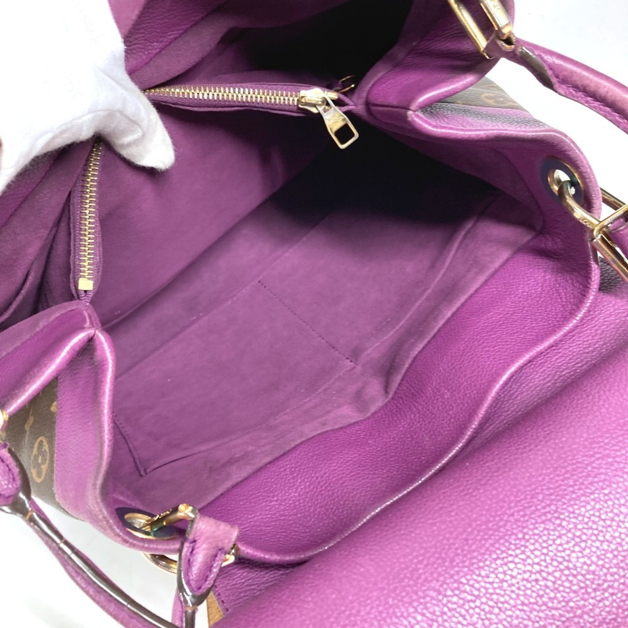 Louis Vuitton Aurore Brown Monogram Purple Monogram Olympe Canvas Shoulder Bag Tote Bag (Pre-Owned)