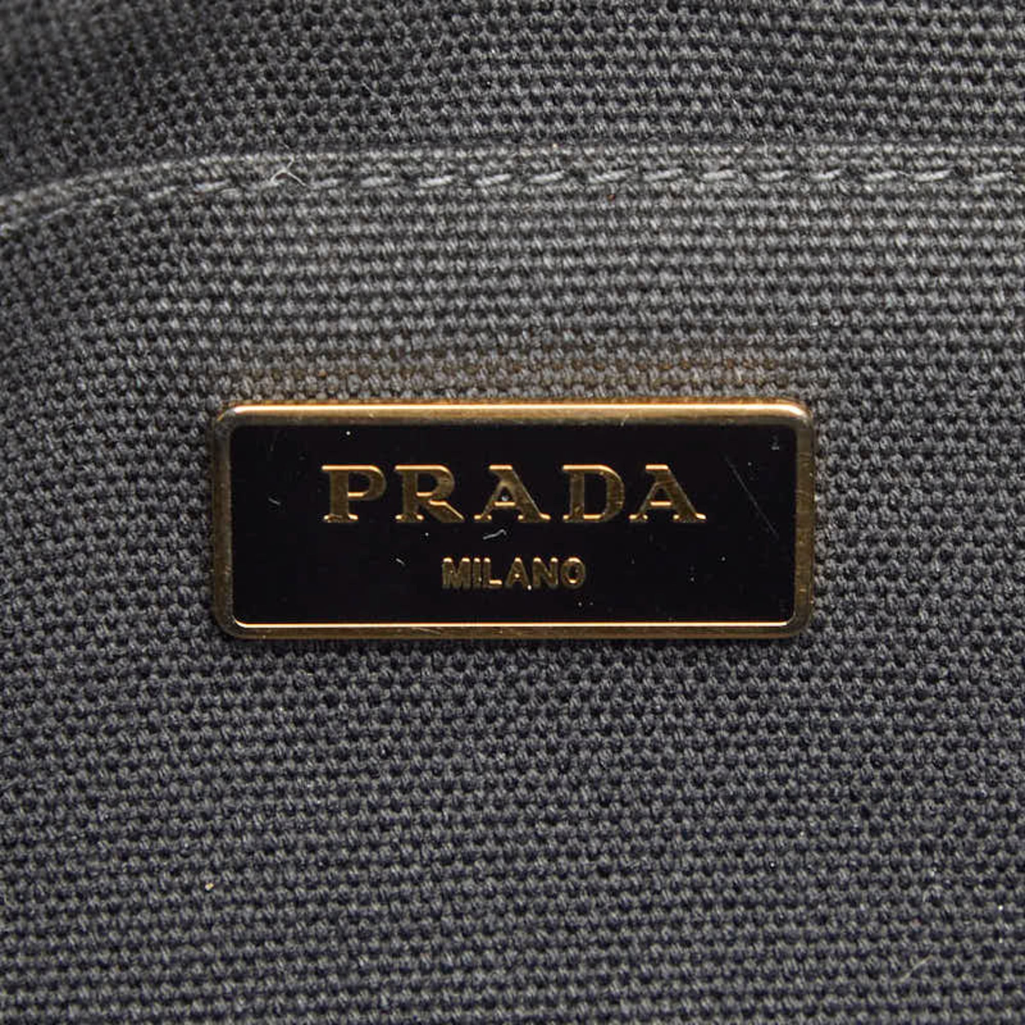 Prada Black Canapa Canvas Handbag (Pre-Owned)