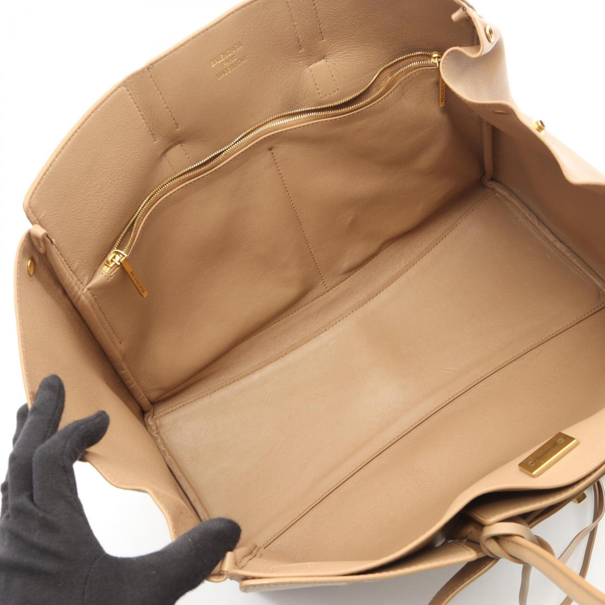 Balenciaga Beige Leather Handbag Tote Bag (Pre-Owned)