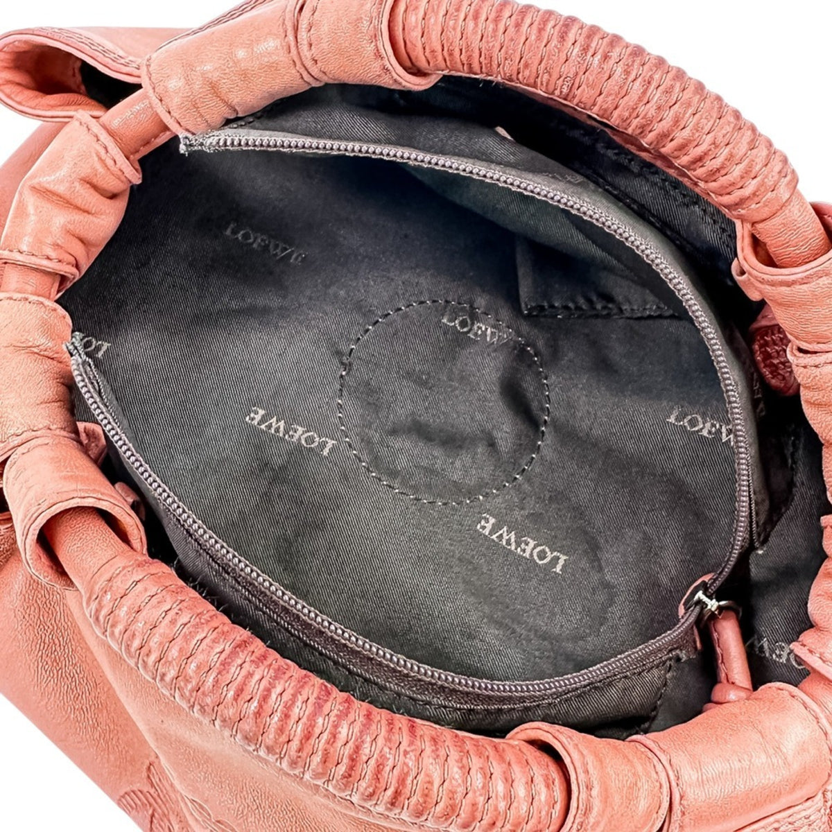 Loewe Nappa Aire Pink Leather Handbag Shoulder Bag (Pre-Owned)