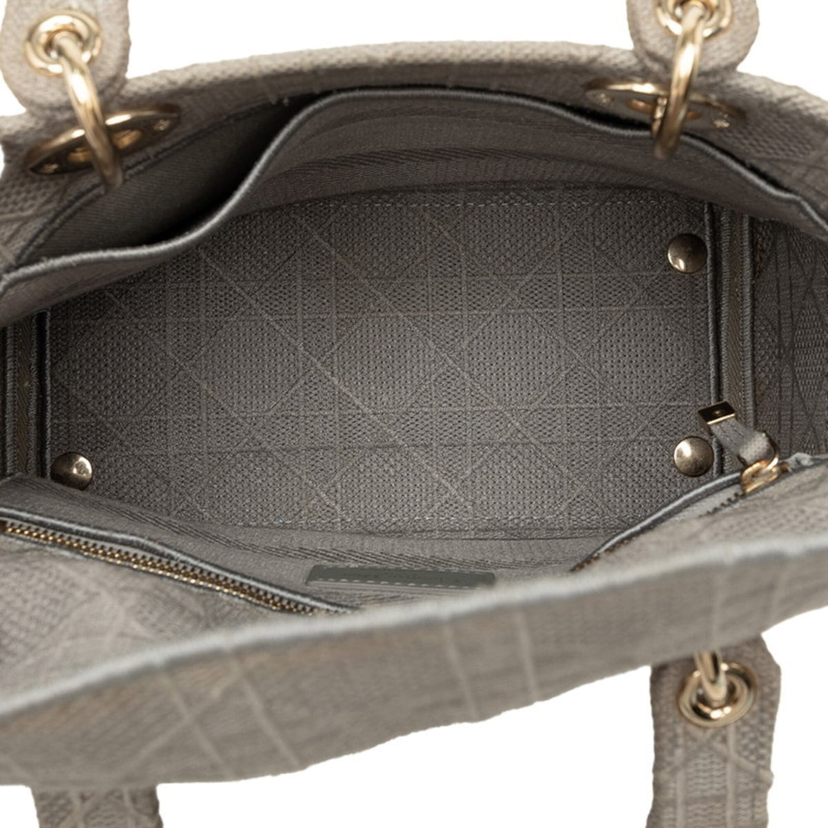 Christian Dior Gray Canvas Handbag Shoulder Bag (Pre-Owned)