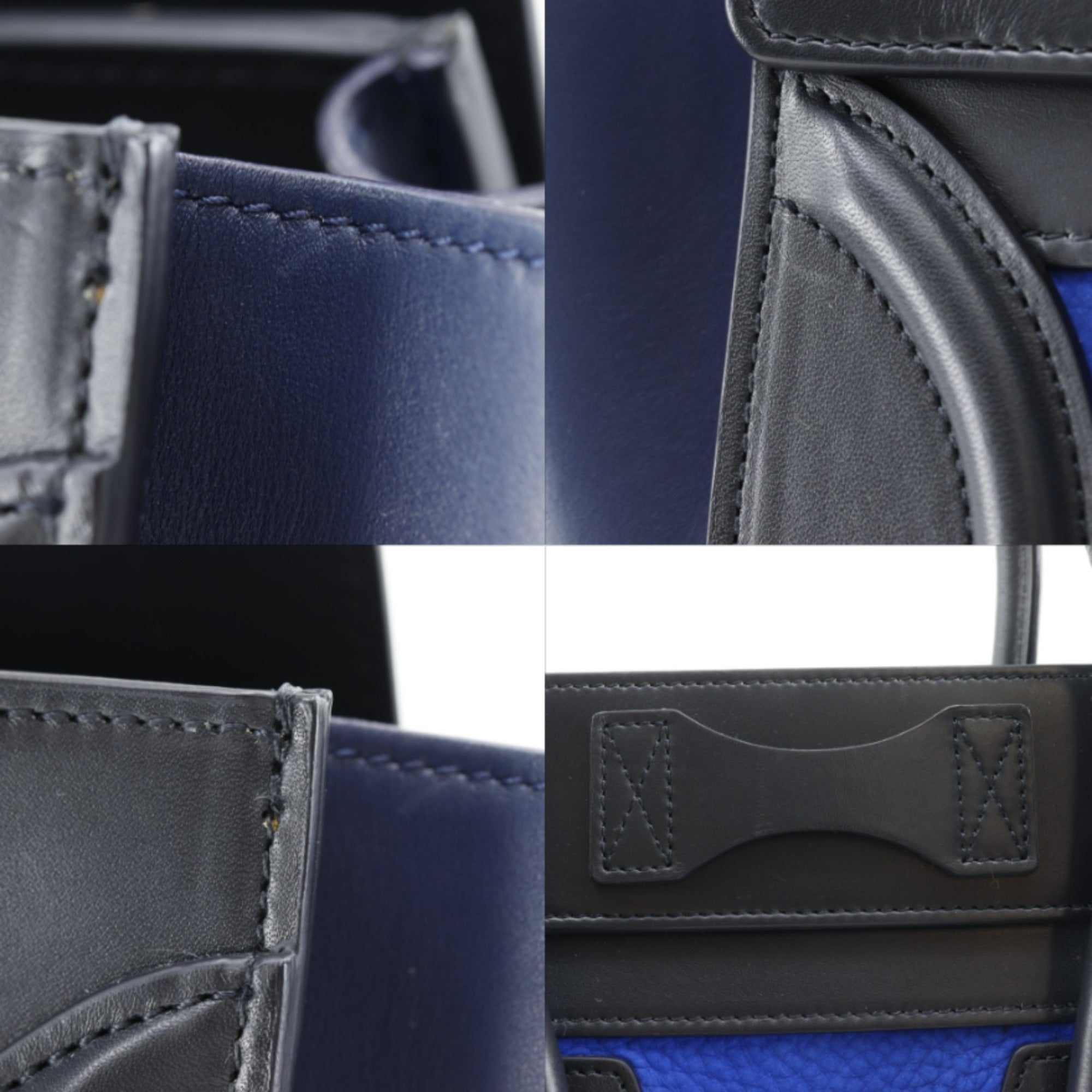 Celine Black Blue Leather Handbag (Pre-Owned)