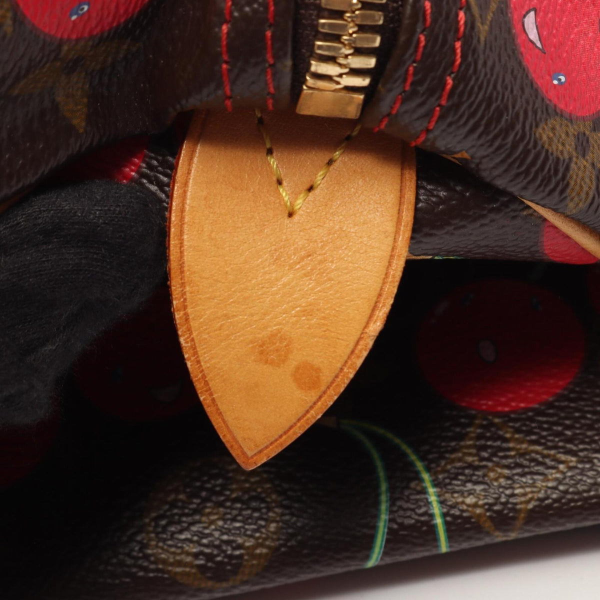 Louis Vuitton Brown Monogram Cherry Red Color Coated Canvas Leather Boston Bag Handbag (Pre-Owned)