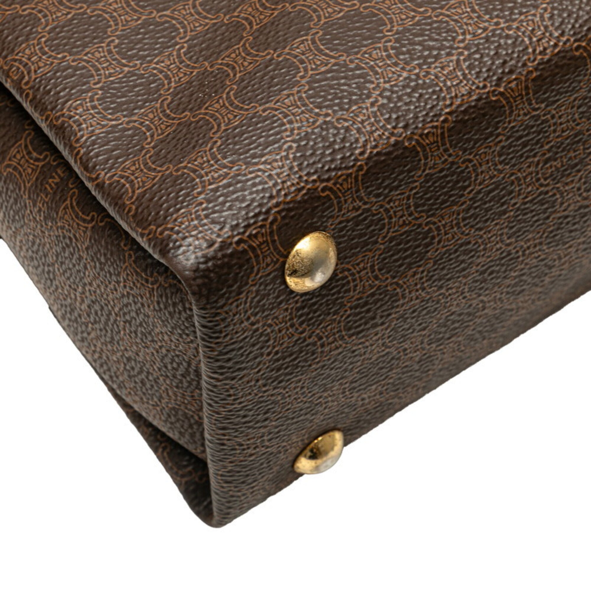 Celine Brown Pvc Leather Briefcase Shoulder Bag (Pre-Owned)