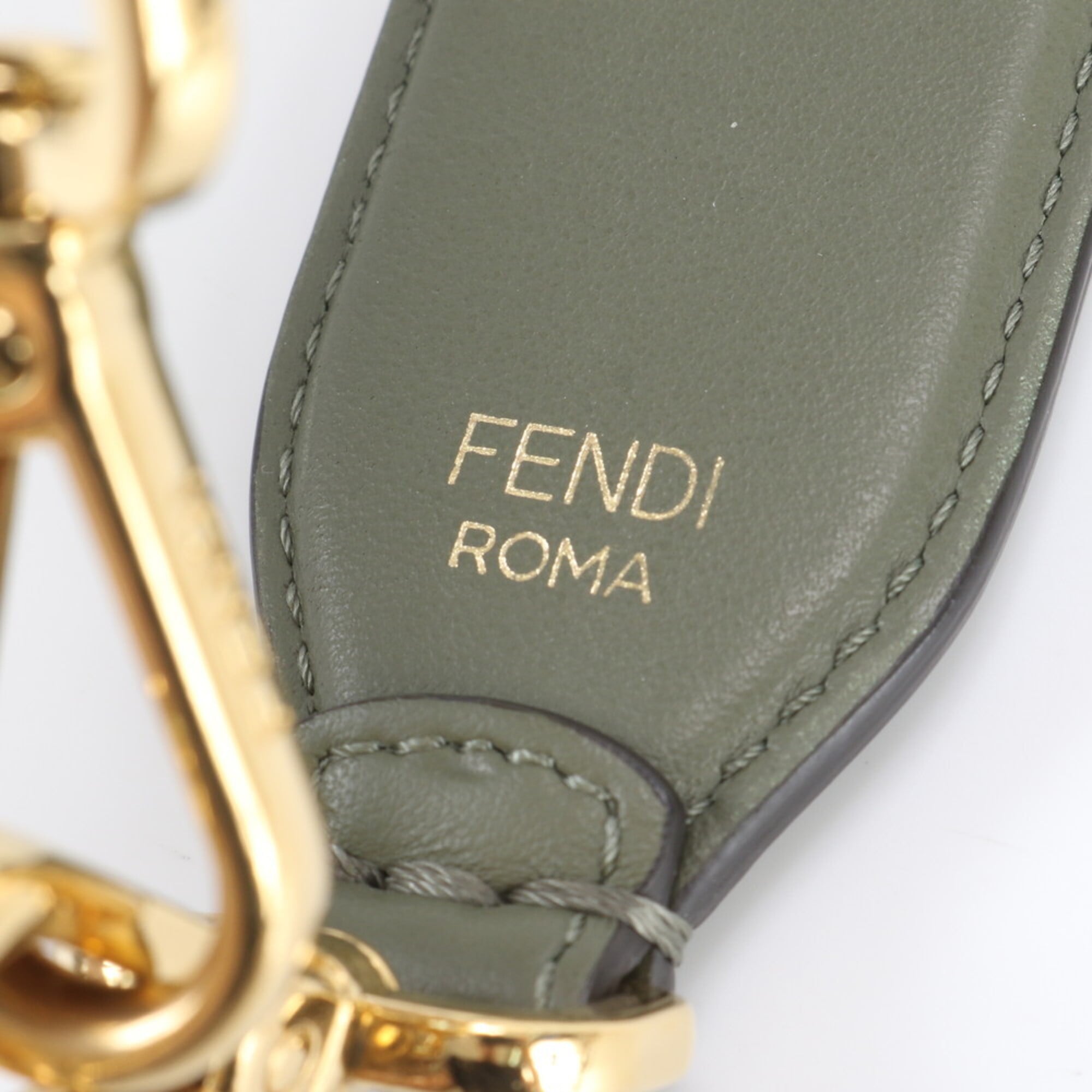 Fendi Green Khaki Leather Handbag Sling Bag (Pre-Owned)