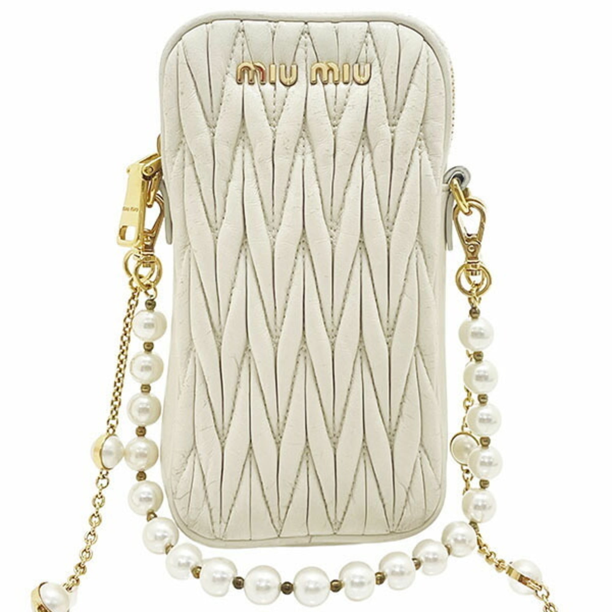 Miu Miu Ivory Leather Phone Wallet (Pre-Owned)
