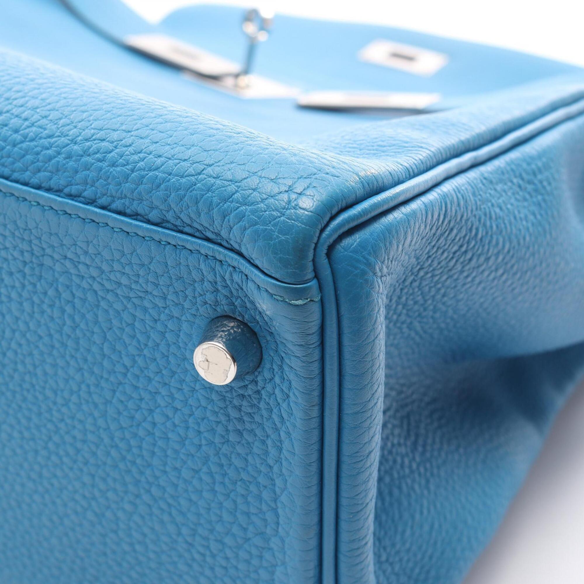 Hermes Blue Togo Leather Handbag (Pre-Owned)
