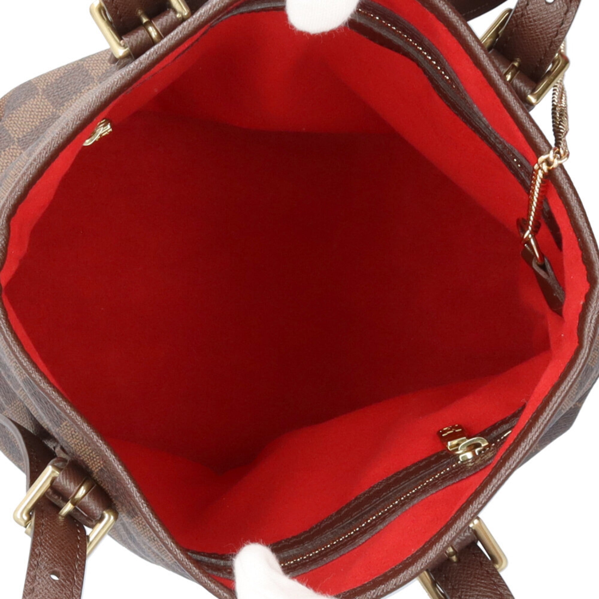 Louis Vuitton Brown Damier Canvas Pouch Shoulder Bag (Pre-Owned)