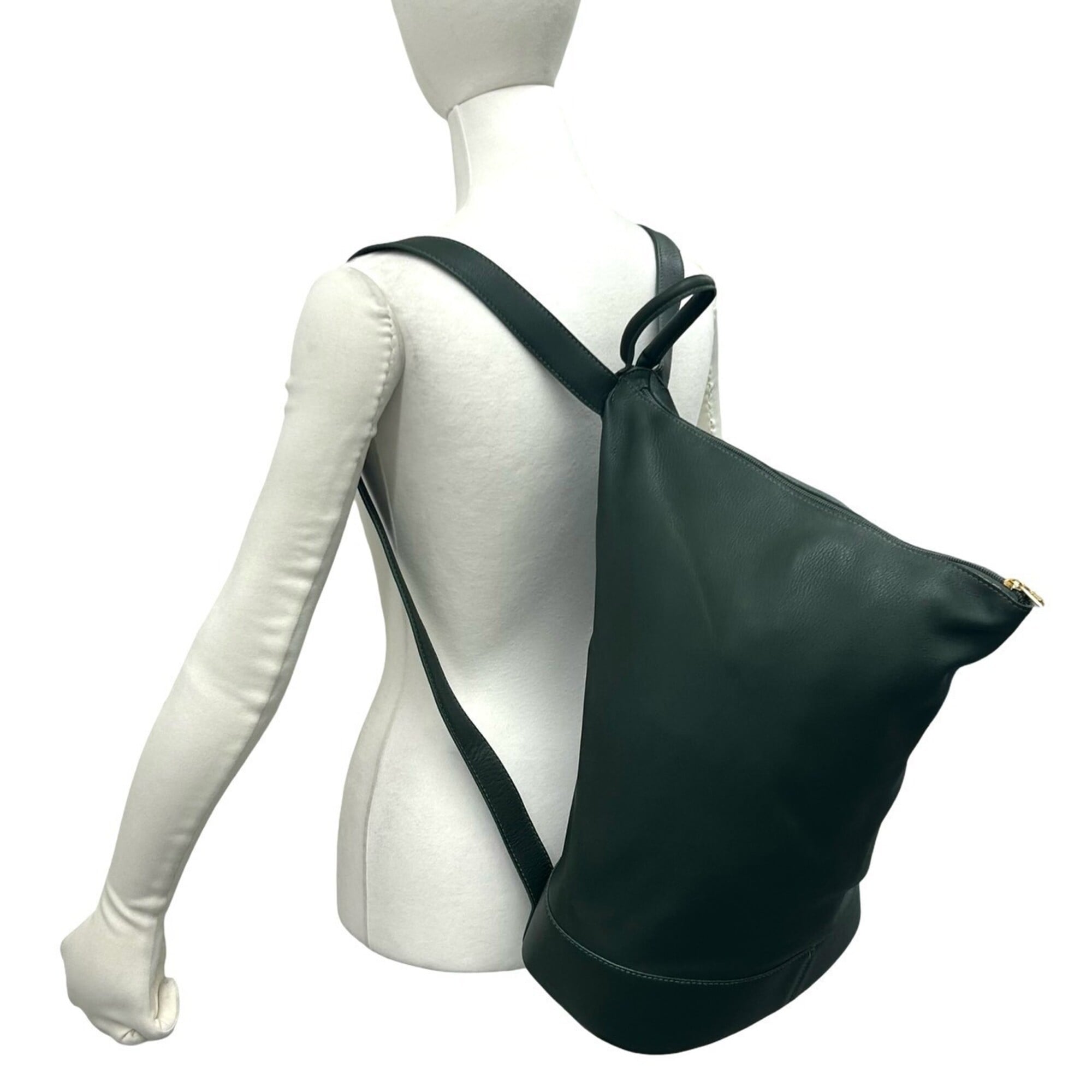 Loewe Green Leather Backpack (Pre-Owned)