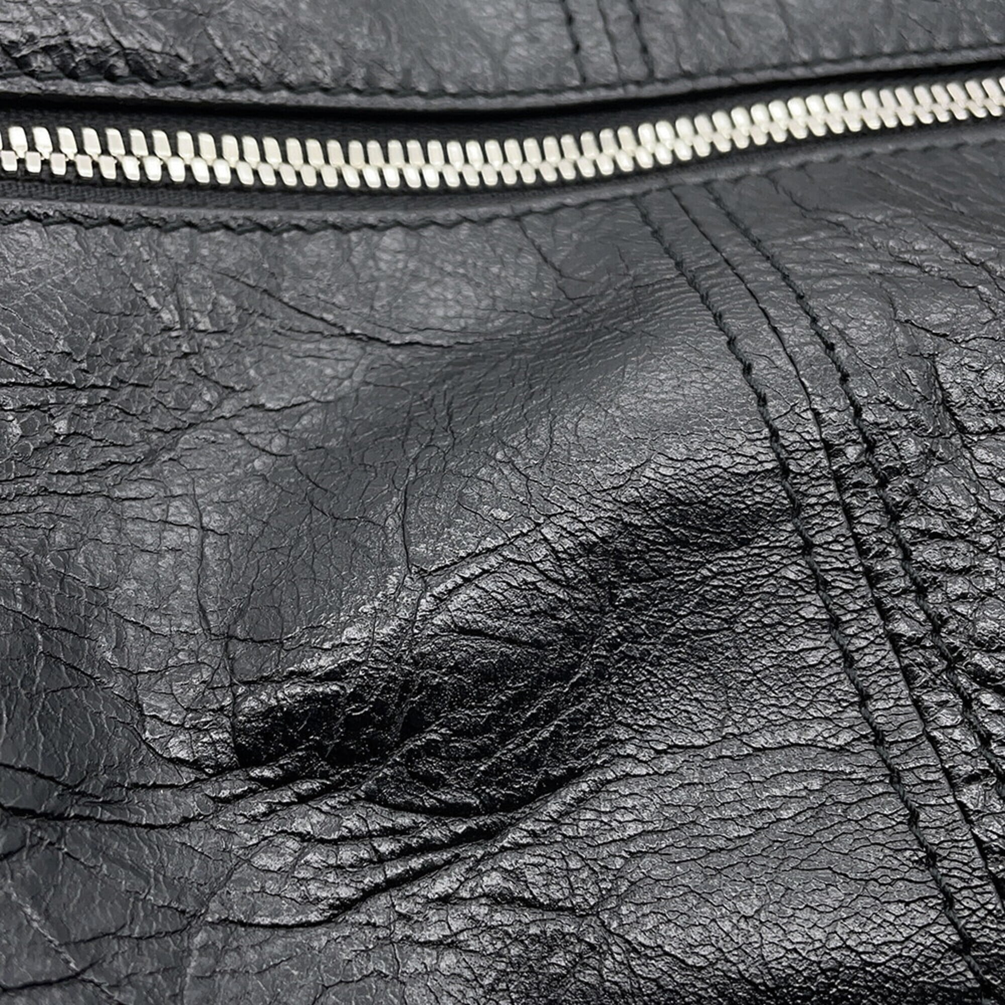 Balenciaga Black Leather Handbag Pouch Shoulder Bag (Pre-Owned)