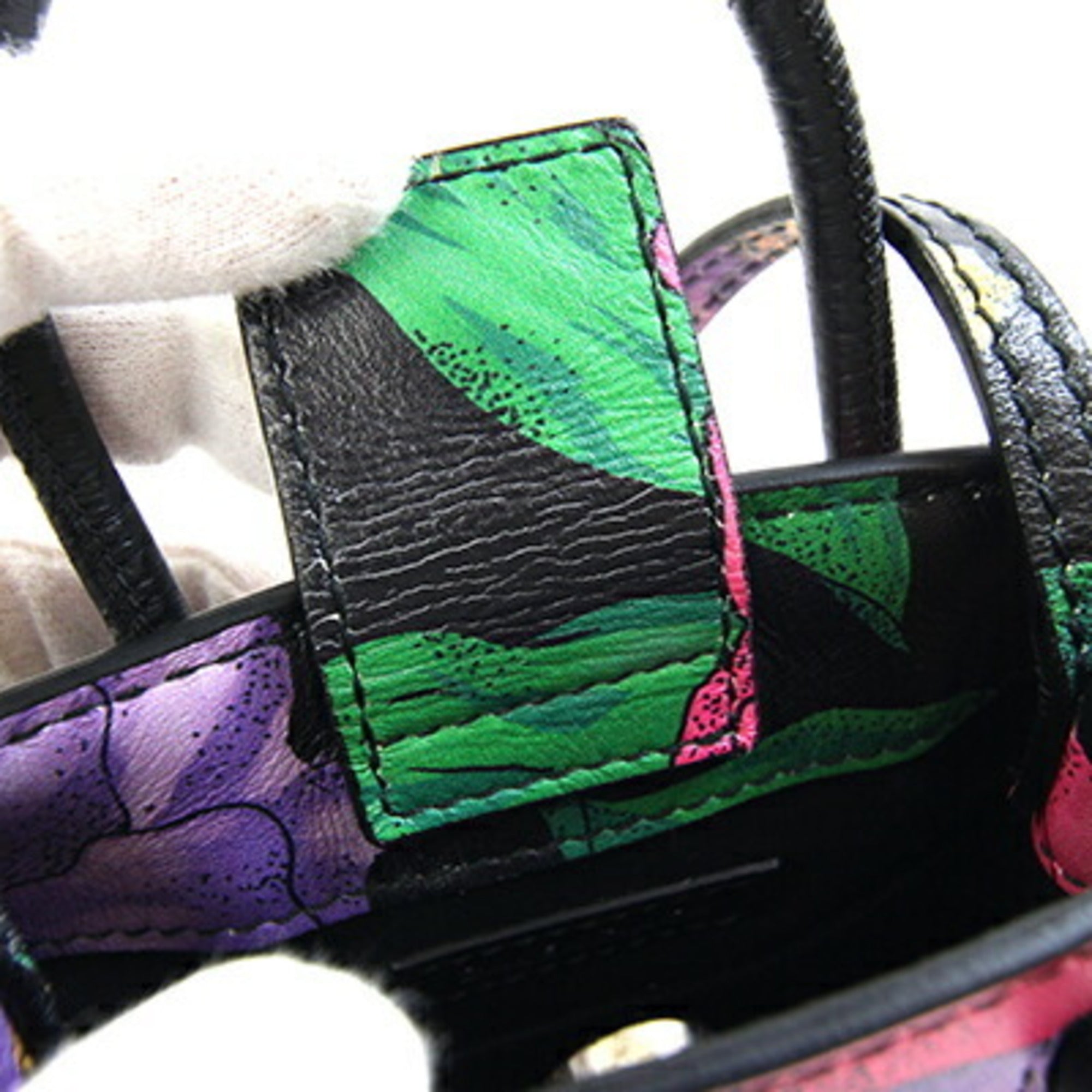 Balenciaga Black Multi-Color Leather Handbag Pochette (Pre-Owned)