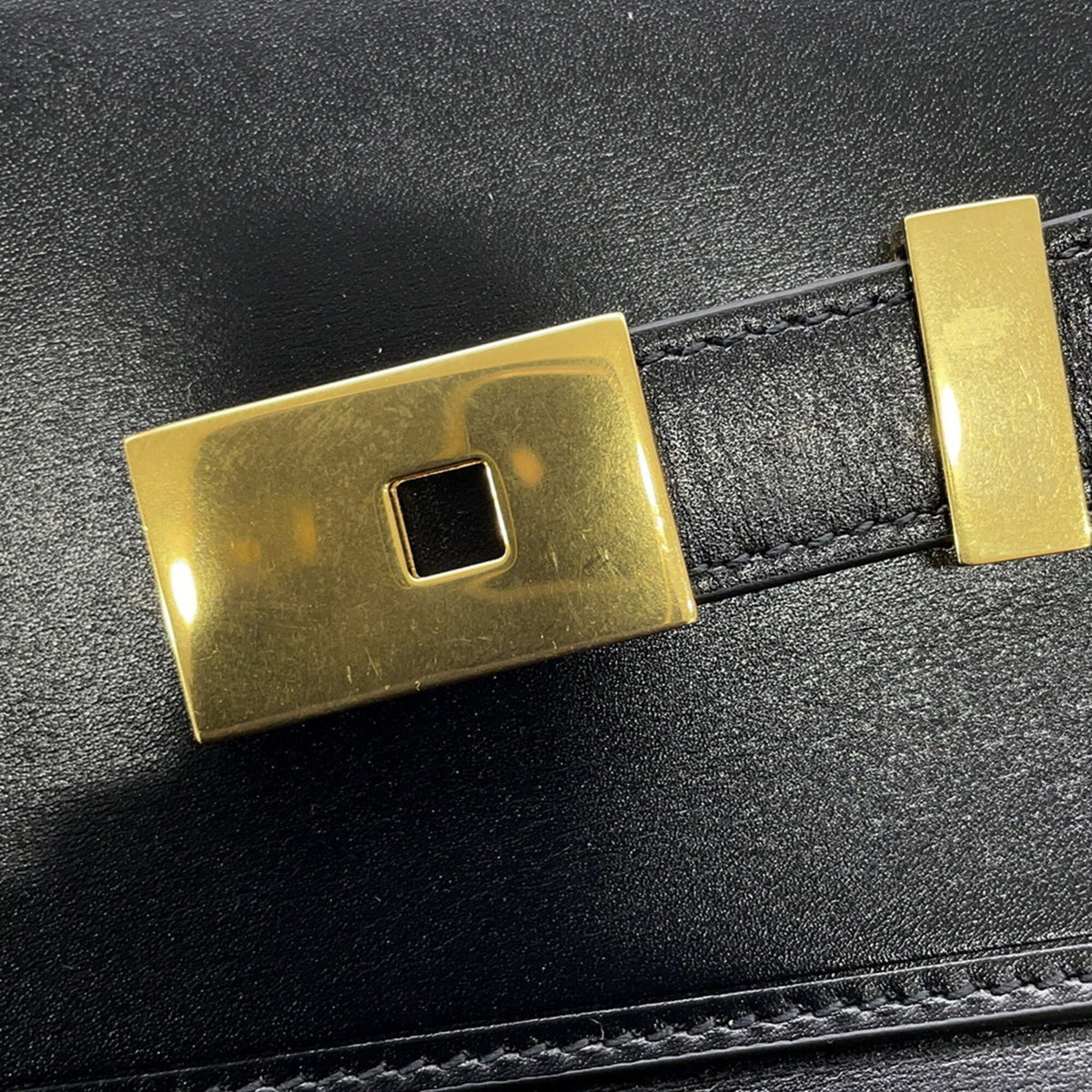Yves Saint Laurent Black Leather Handbag Tote Bag (Pre-Owned)