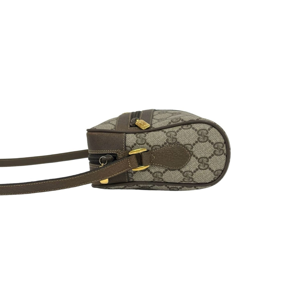 Gucci Brown Green Red Color Pvc Leather Shoulder Bag (Pre-Owned)