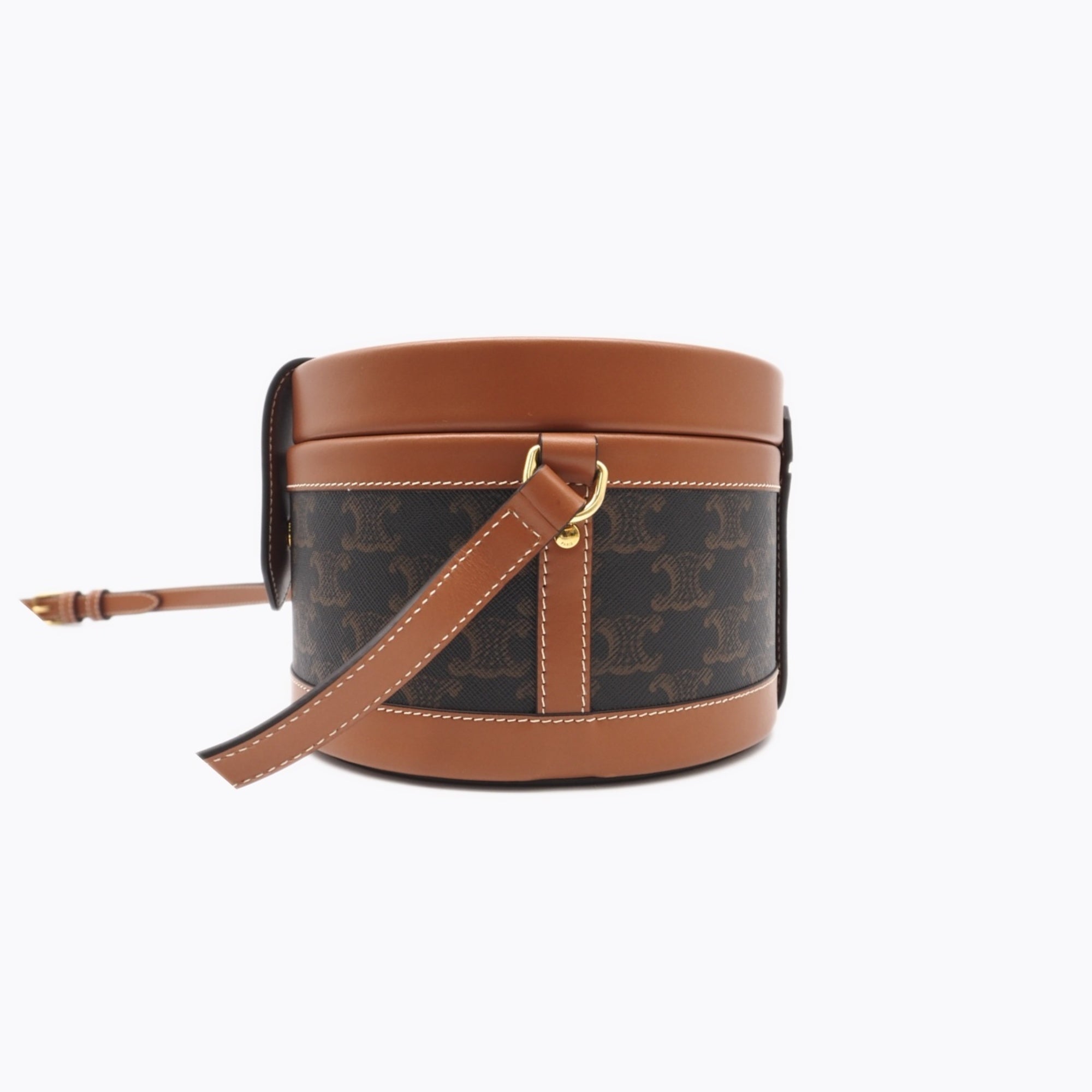 Celine Brown Coated Canvas Leather Shoulder Bag (Pre-Owned)