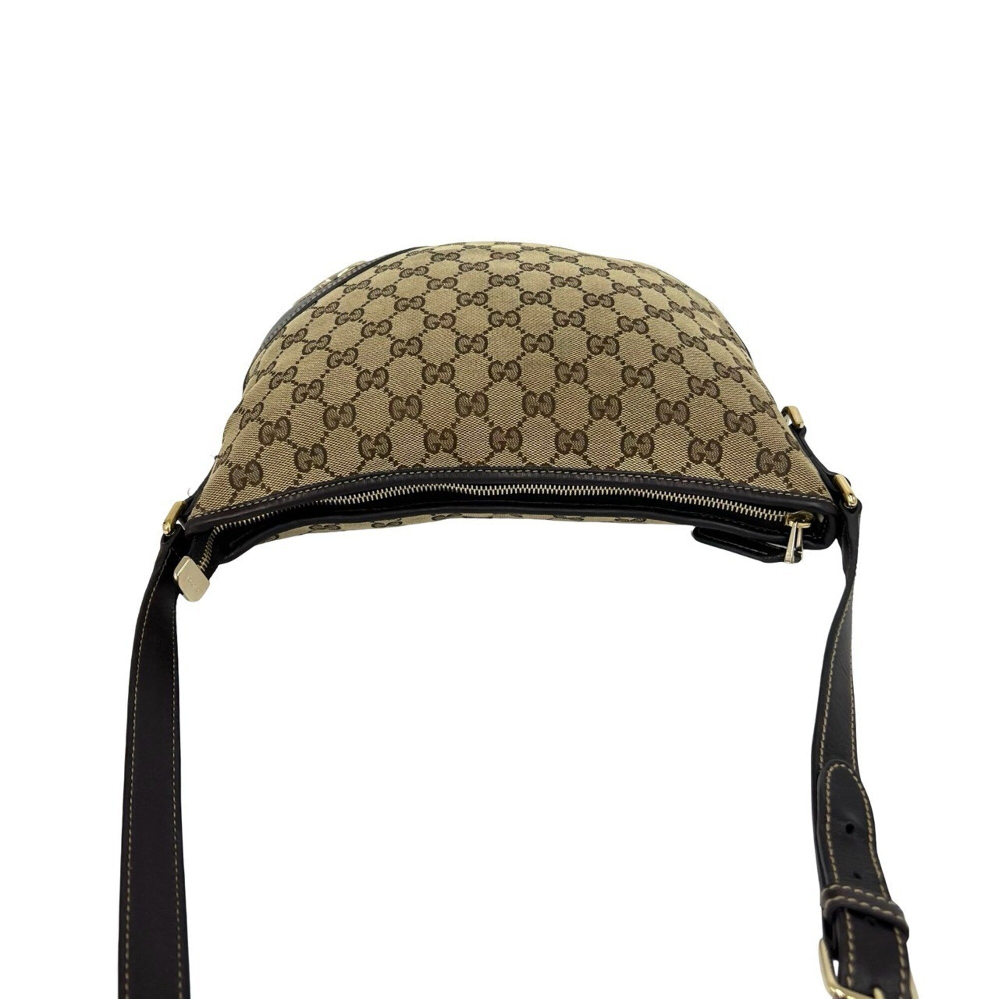 Gucci Brown Canvas Leather Pochette Shoulder Bag (Pre-Owned)