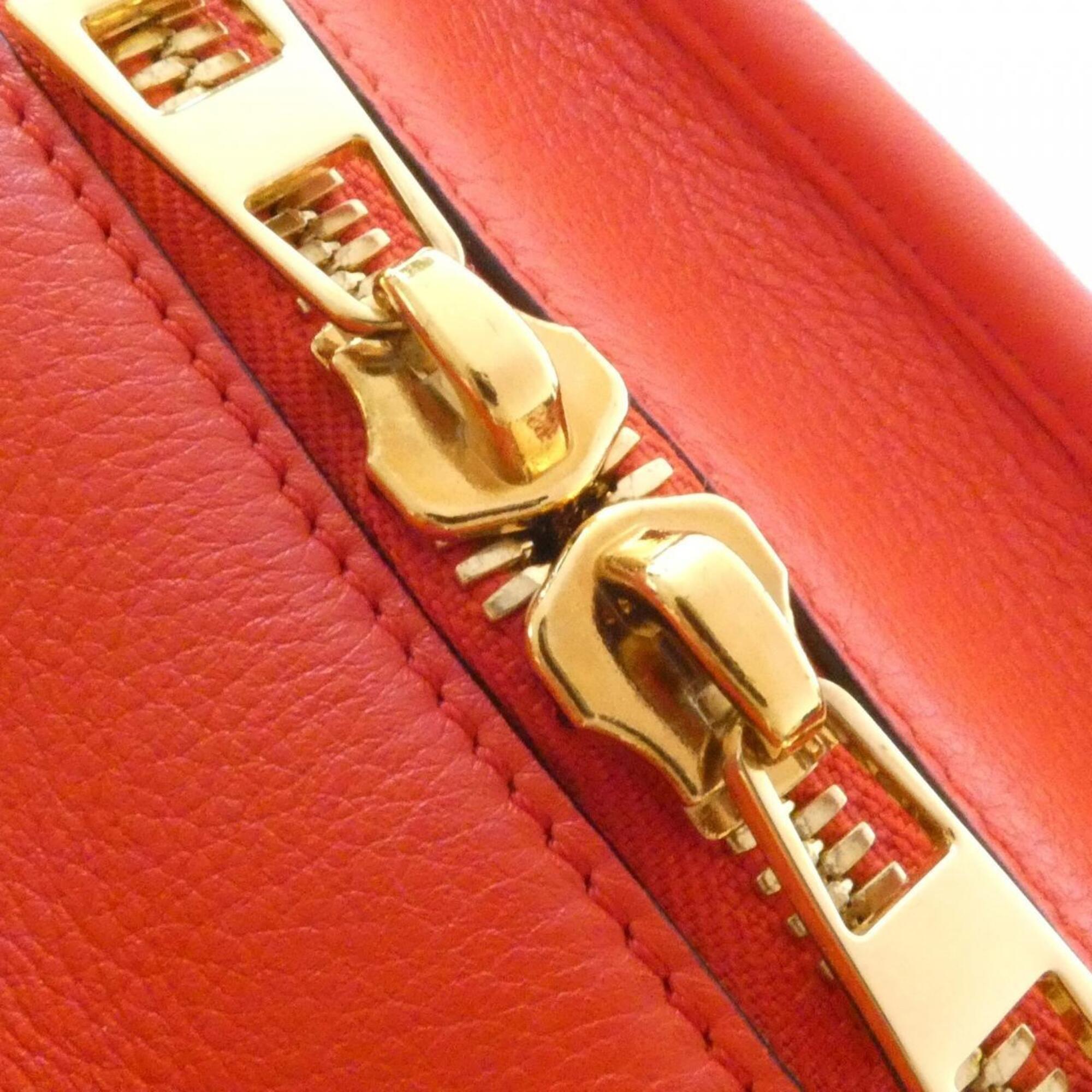 Loewe Red Color Leather Handbag (Pre-Owned)