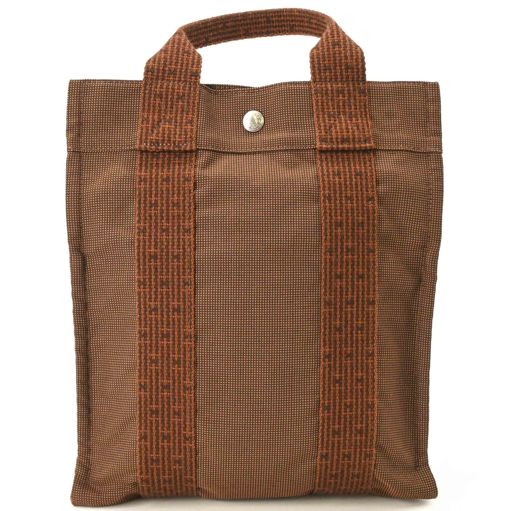 Hermes Her Line Brown Nylon Canvas Backpack (Pre-Owned)