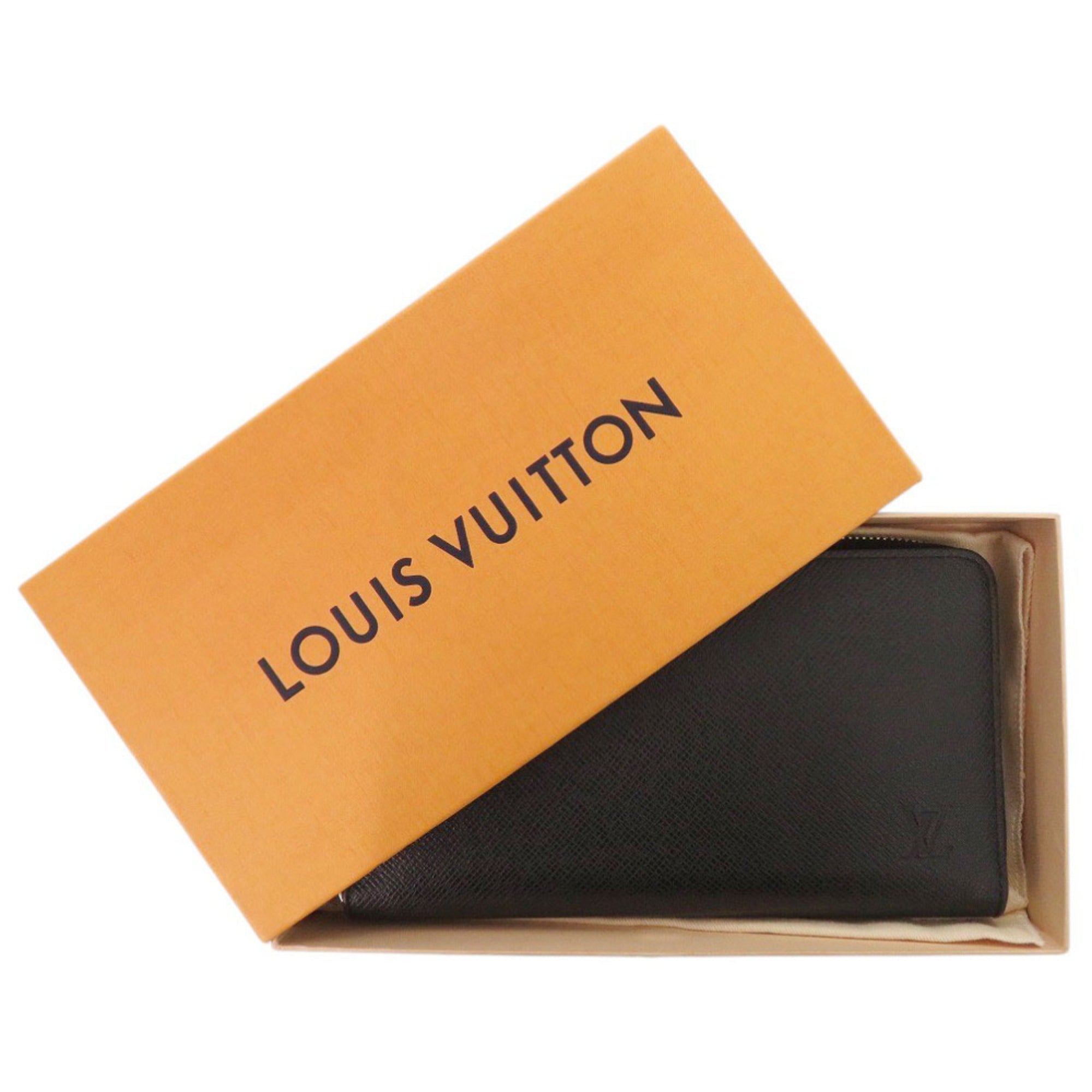 Louis Vuitton Black Taiga Leather Long Wallet (Bi-Fold) (Pre-Owned)