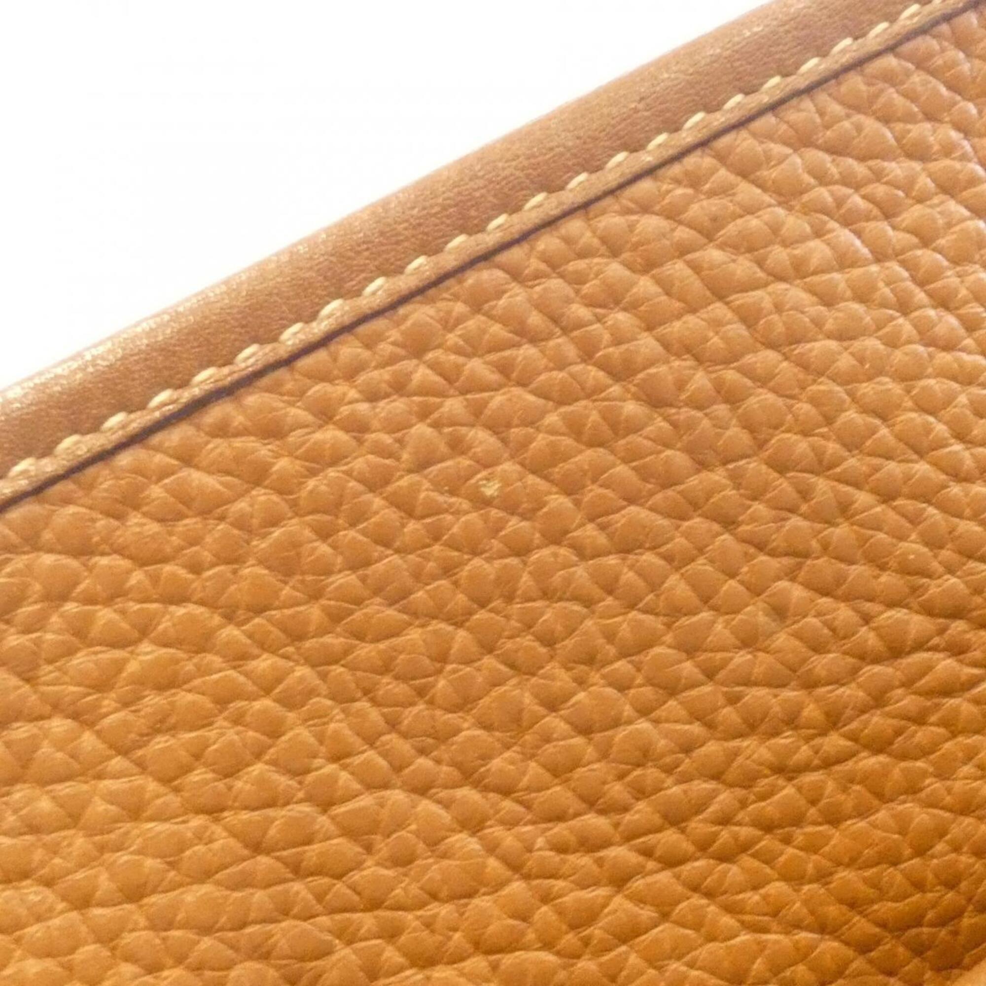 Hermes Gold Taurillon Clemence Leather Shoulder Bag (Pre-Owned)