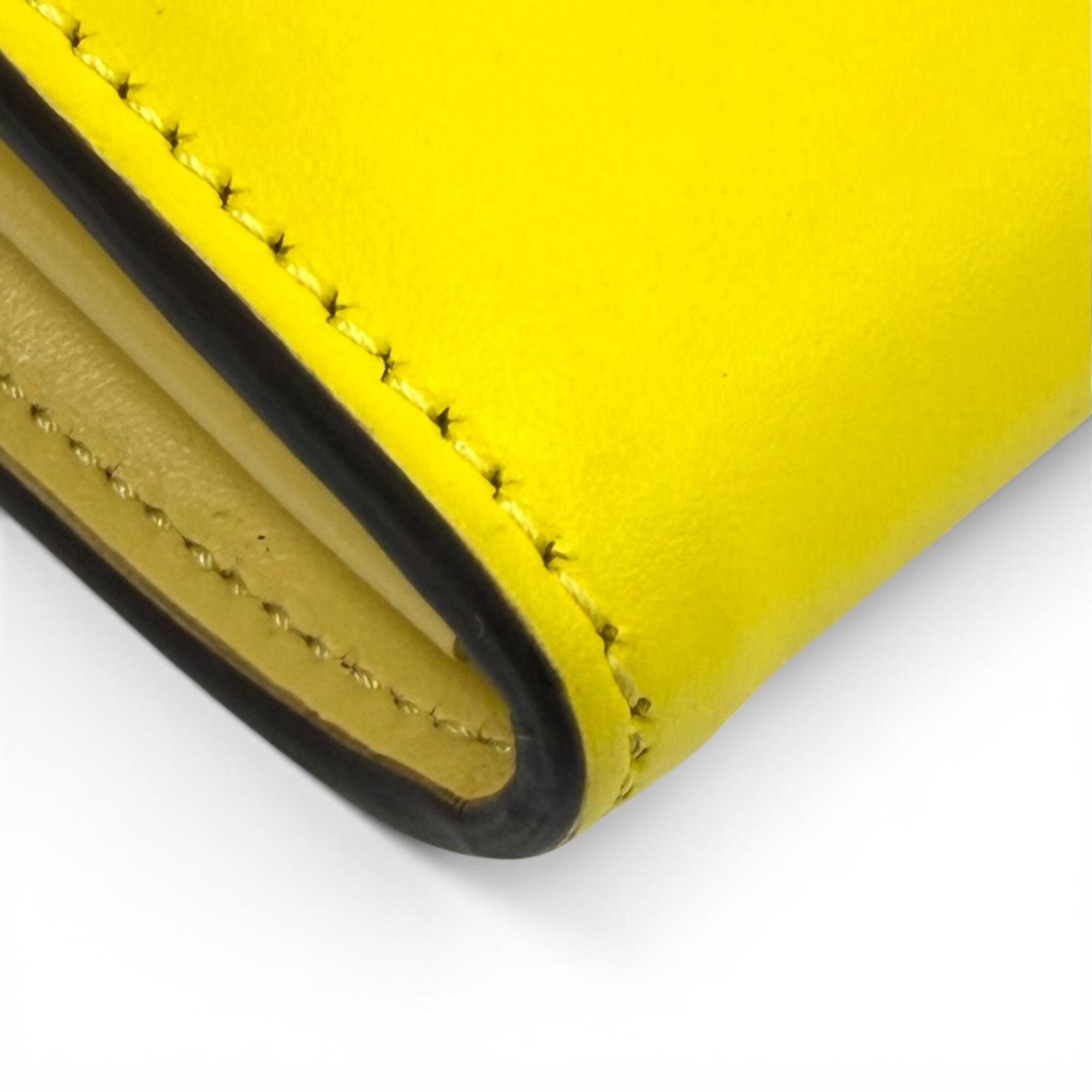 Fendi Yellow Leather Long Wallet (Bi-Fold) (Pre-Owned)