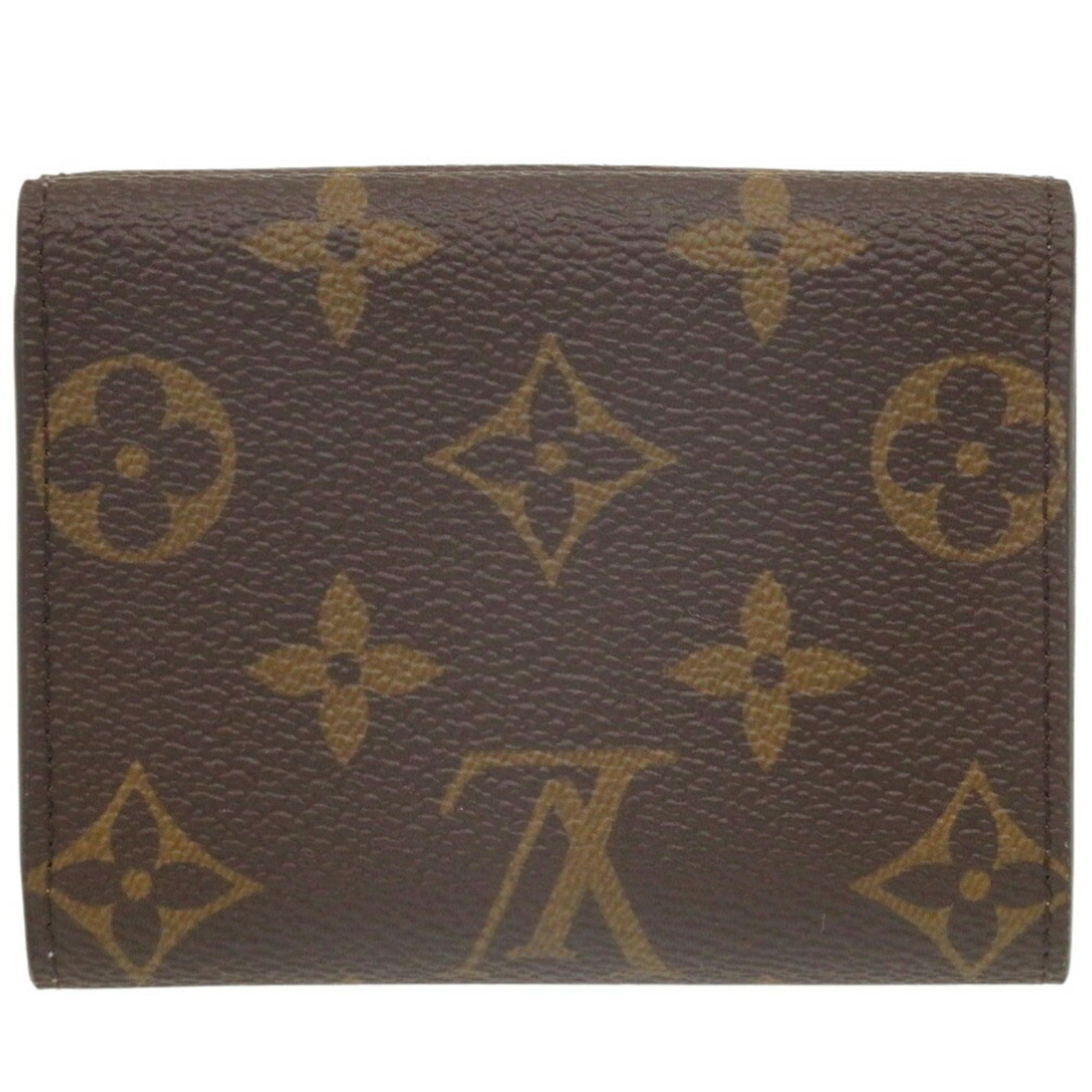 Louis Vuitton Blue Brown Monogram Monogram Leather Wallet (Tri-Fold) (Pre-Owned)