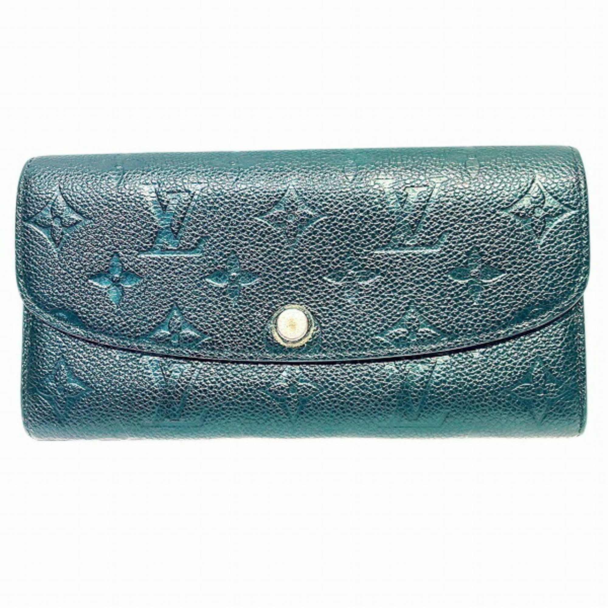 Louis Vuitton Noir Leather Long Wallet (Bi-Fold) (Pre-Owned)