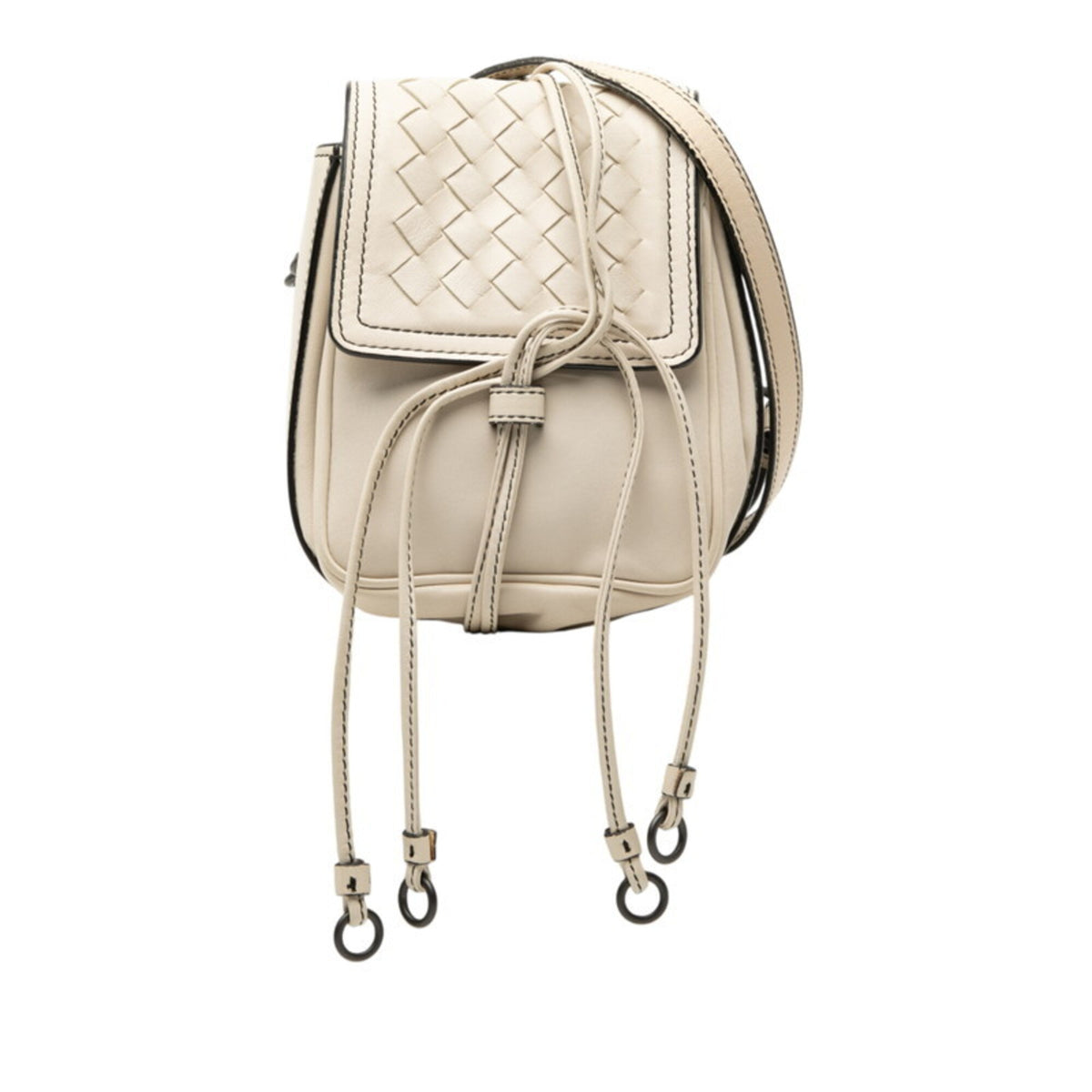 Bottega Veneta Ivory White Leather Shoulder Bag (Pre-Owned)