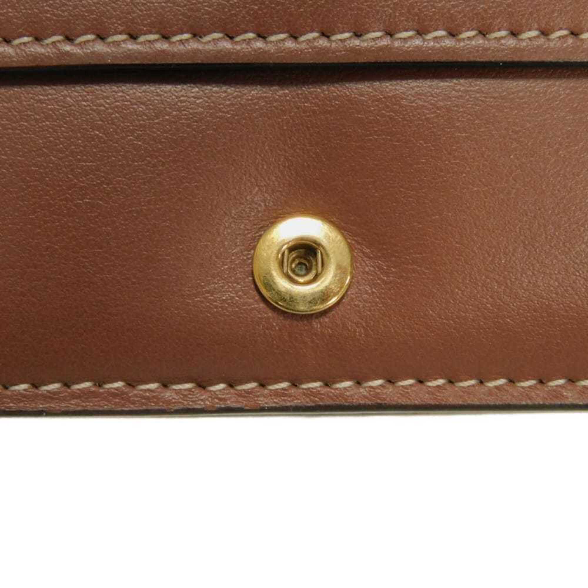 Burberry Beige Brown Canvas Wallet (Bi-Fold) (Pre-Owned)