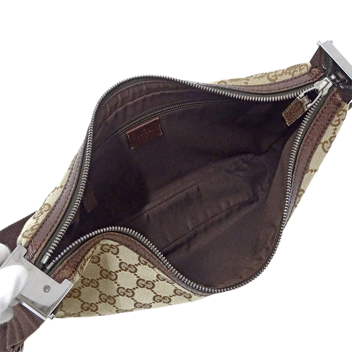 Gucci Beige Brown Gg Canvas Handbag Shoulder Bag (Pre-Owned)