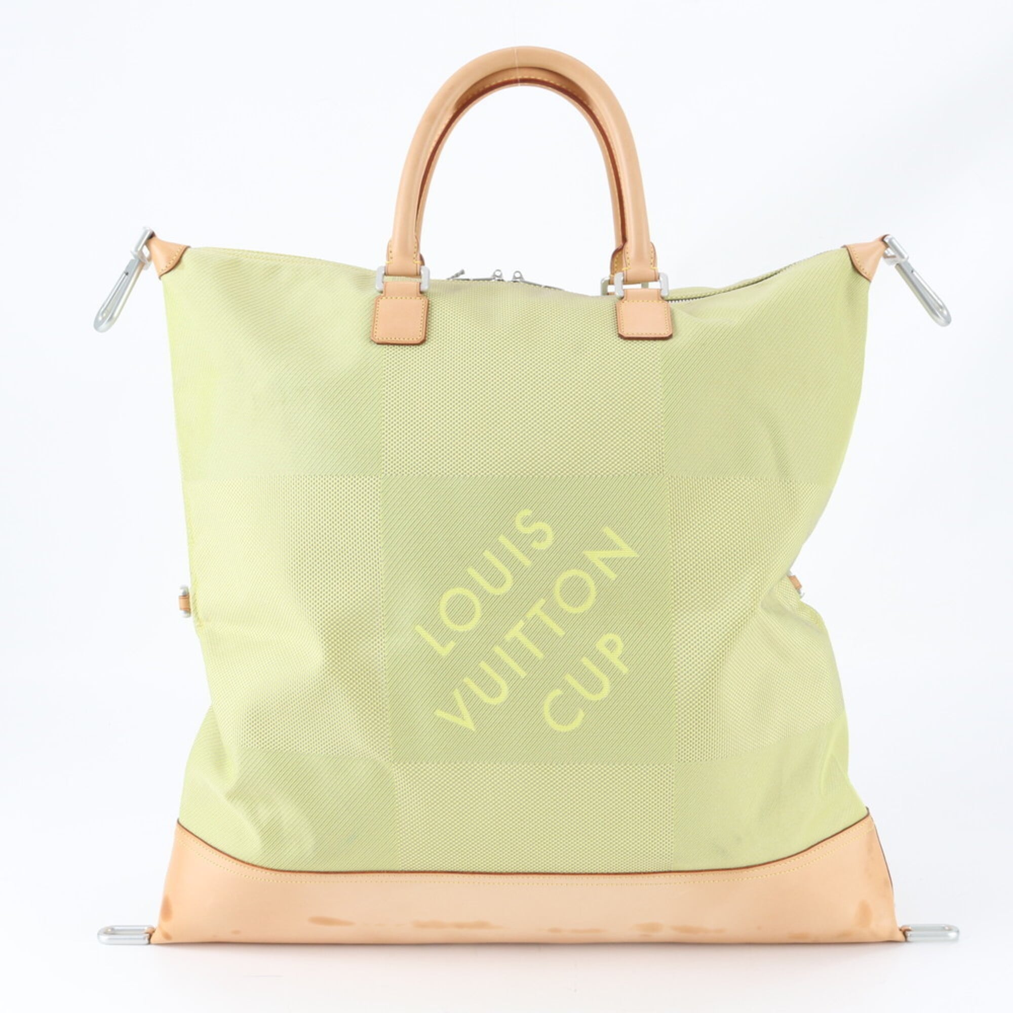 Louis Vuitton Black Damier Canvas Yellow Leather Canvas Handbag (Pre-Owned)