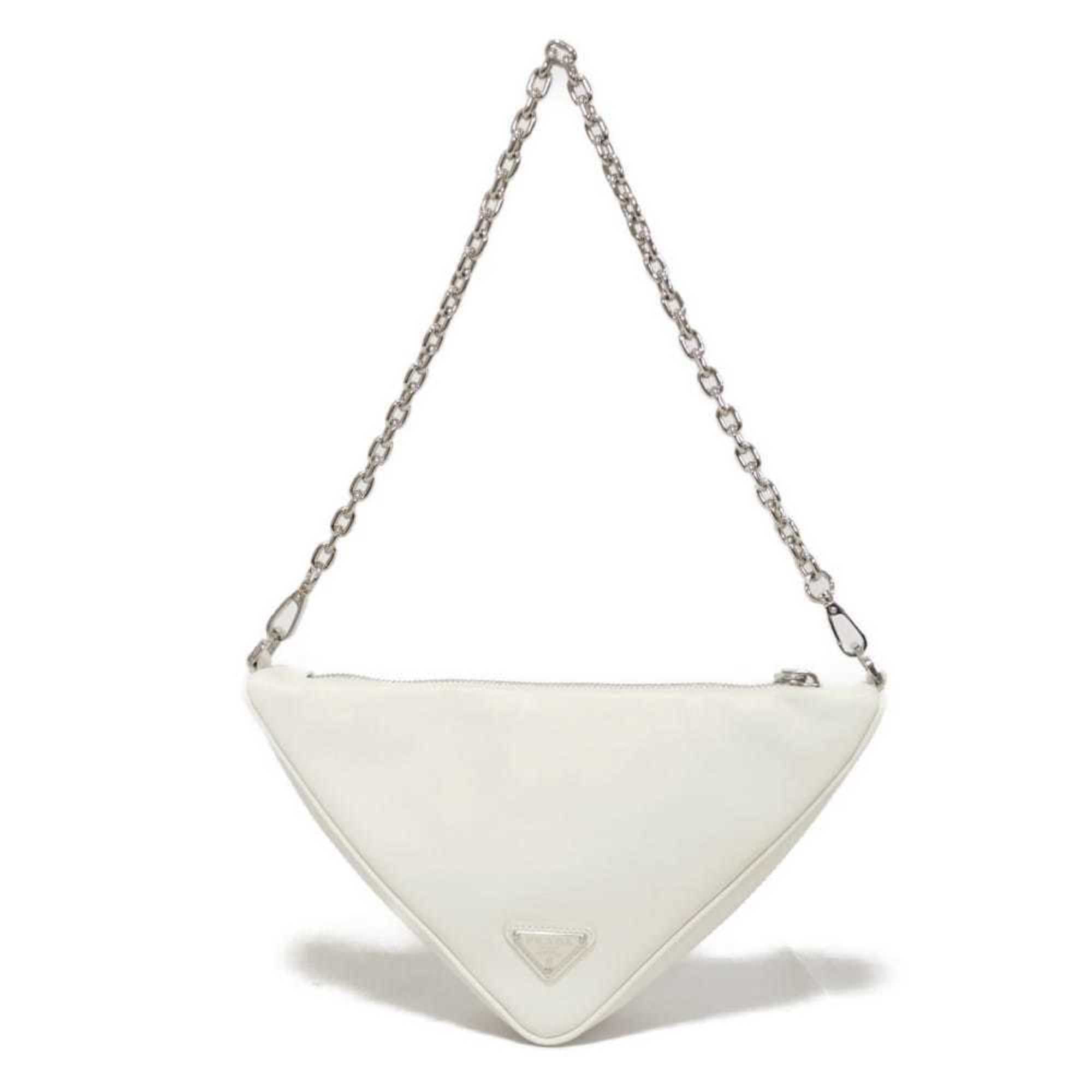 Prada Bianco White Leather Shoulder Bag (Pre-Owned)