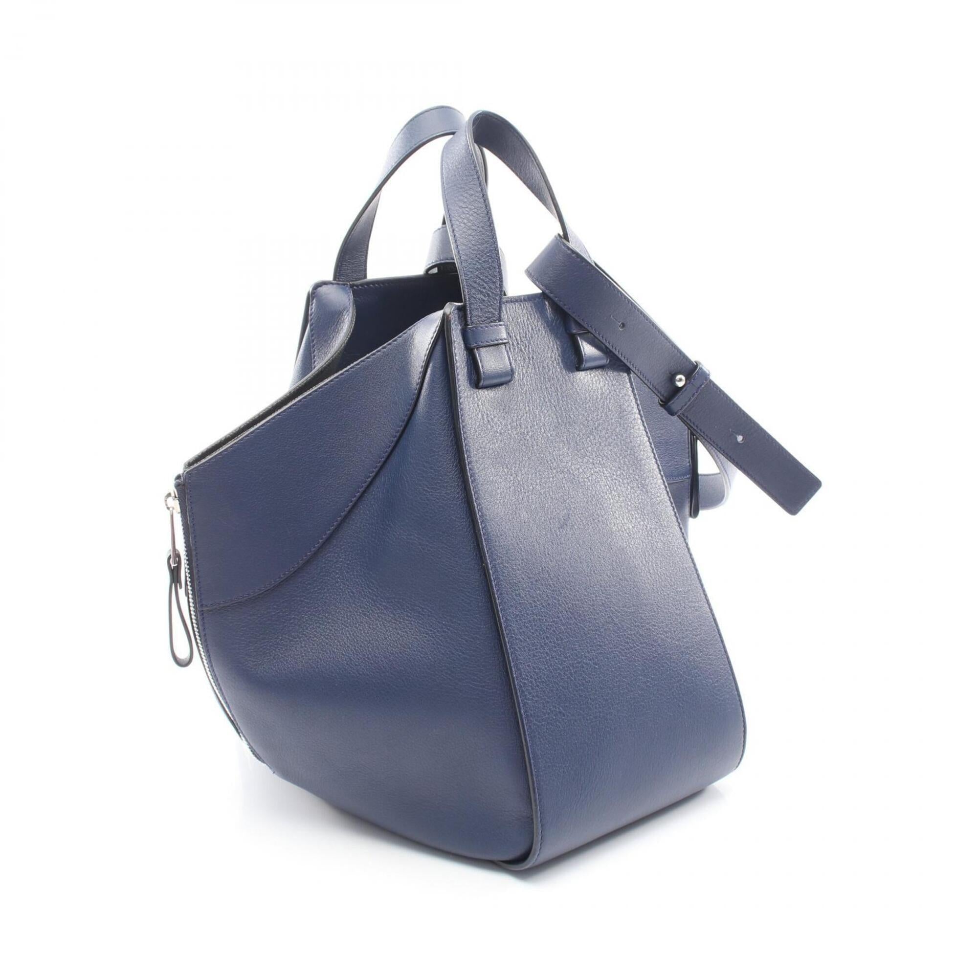 Loewe Hammock Navy Leather Handbag (Pre-Owned)