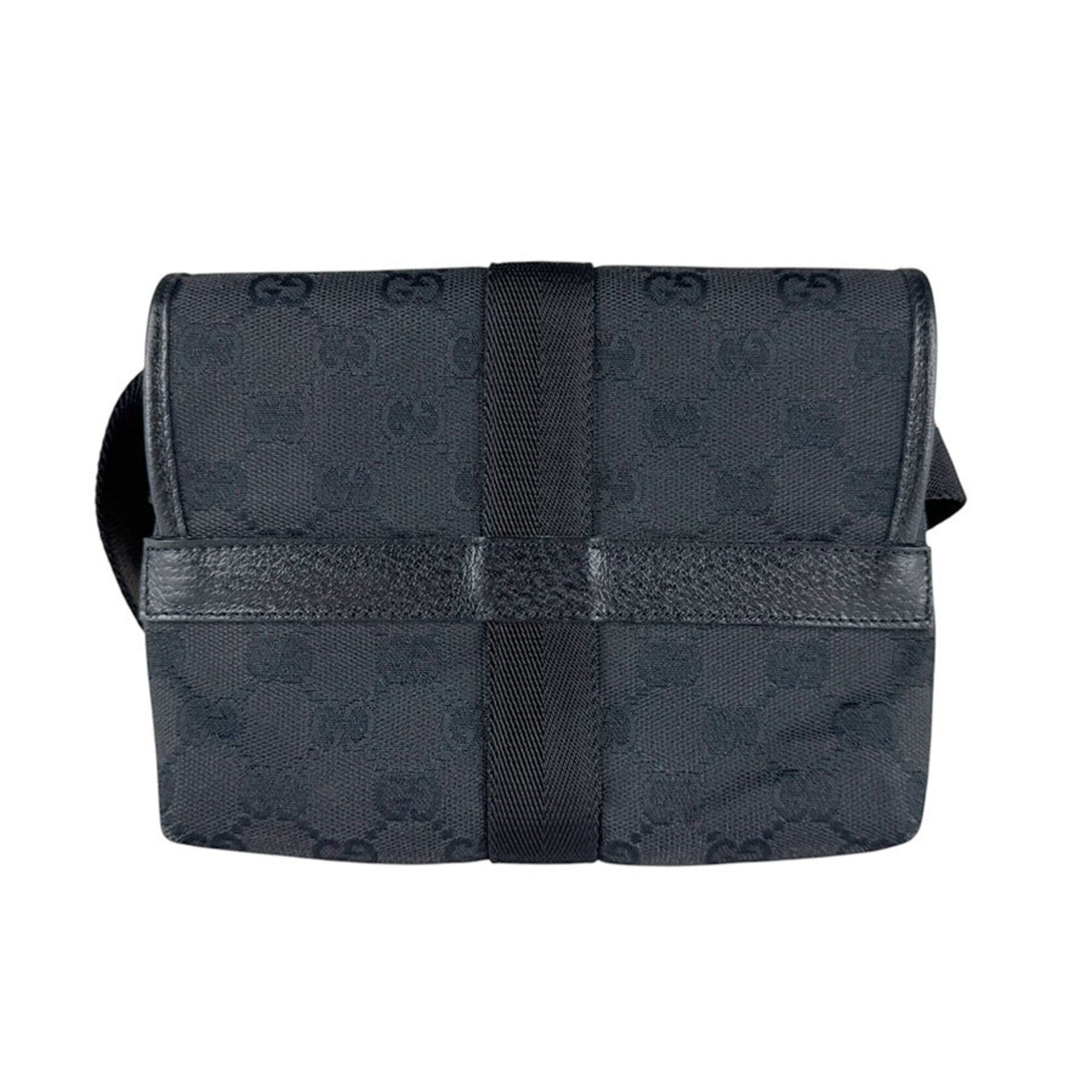 Gucci Black Gg Canvas Fanny Pack Sling Bag (Pre-Owned)
