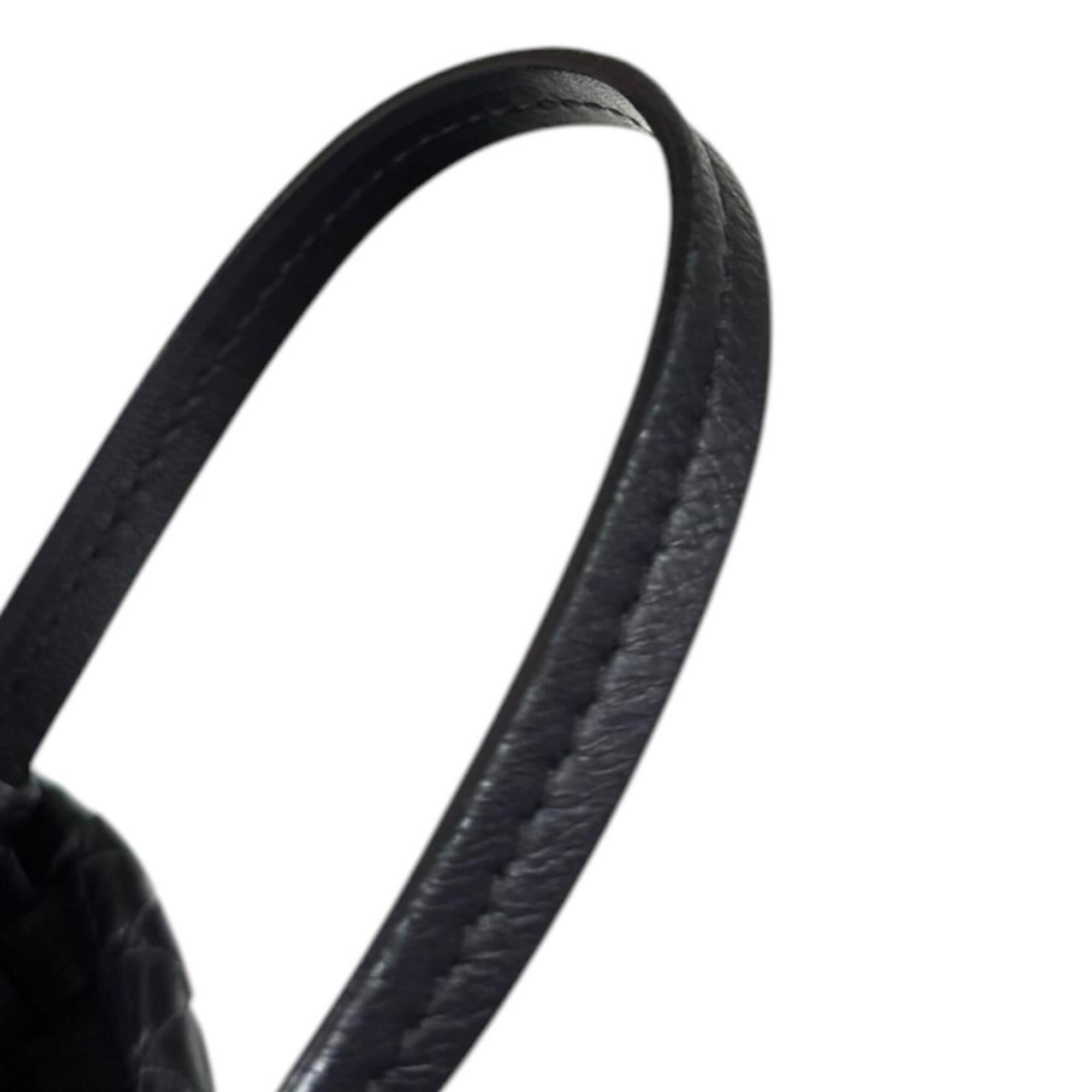 Bottega Veneta Intrecciato Black Leather Shoulder Bag Tote Bag (Pre-Owned)