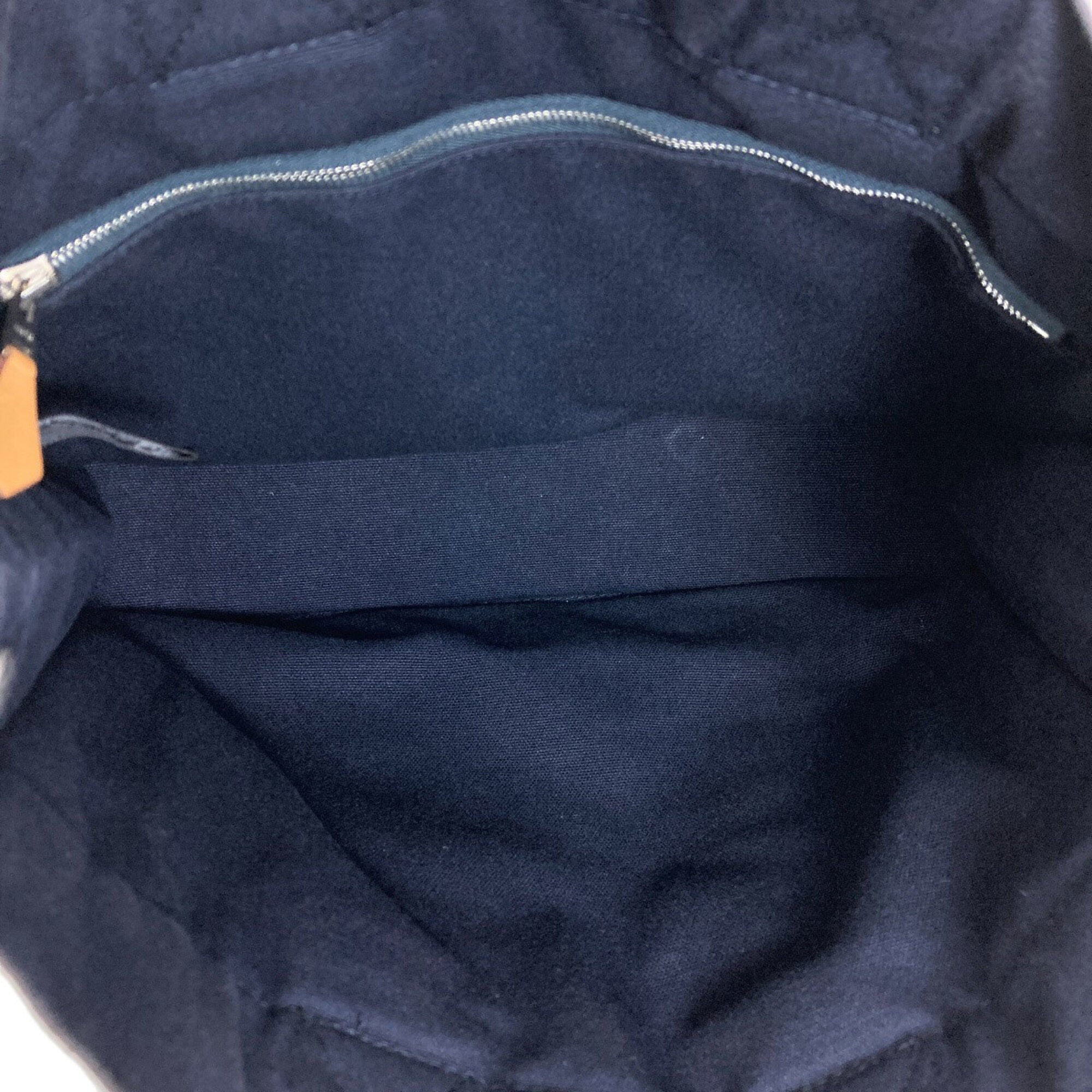 Hermes Green Navy Canvas Handbag (Pre-Owned)