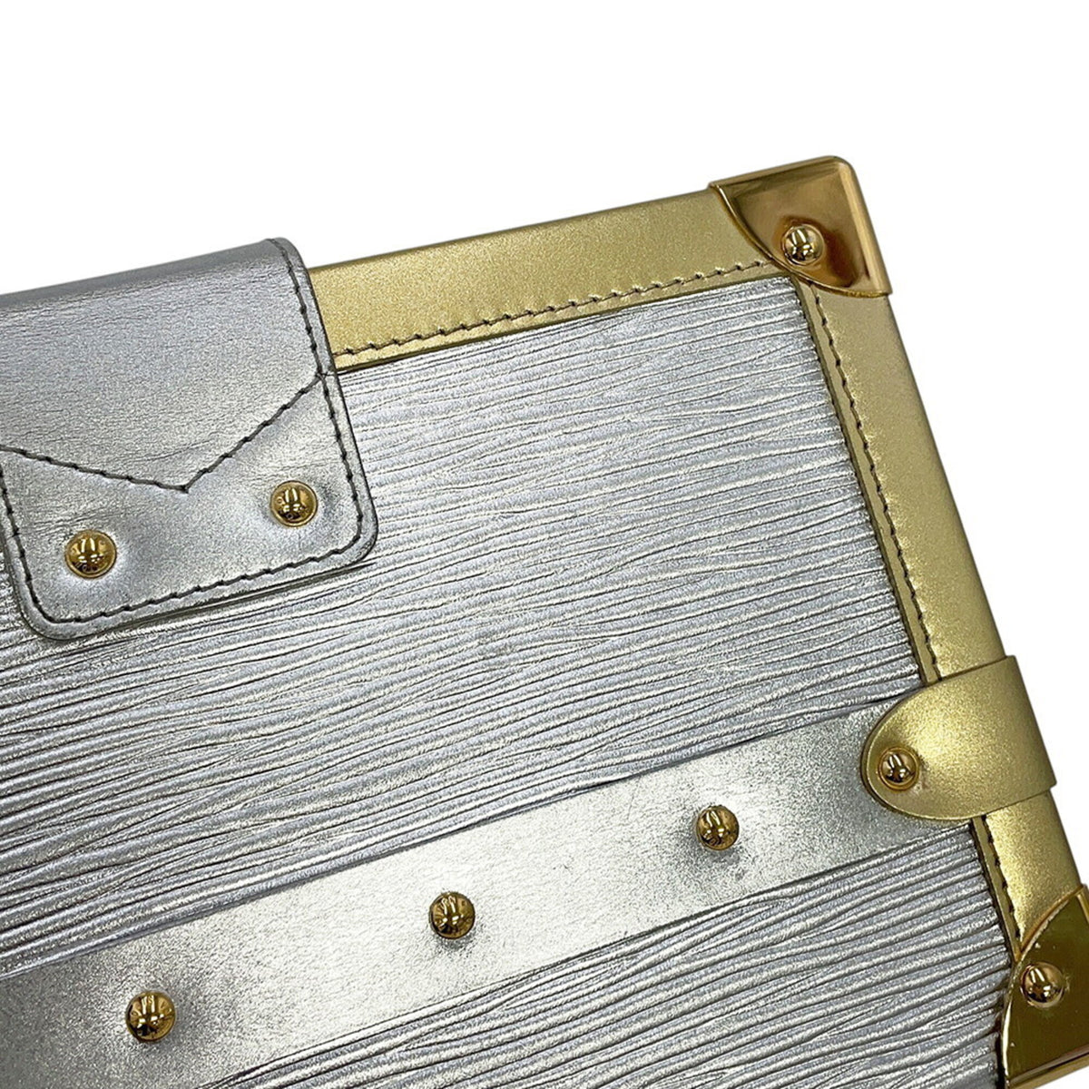 Louis Vuitton Epi Electric Gold Silver Clutch Bag Handbag Shoulder Bag (Pre-Owned)