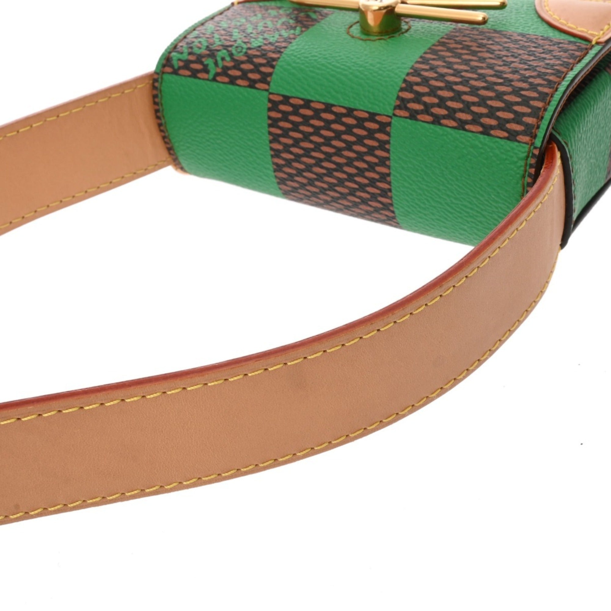 Louis Vuitton Brown Green Damier Canvas Shoulder Bag (Pre-Owned)