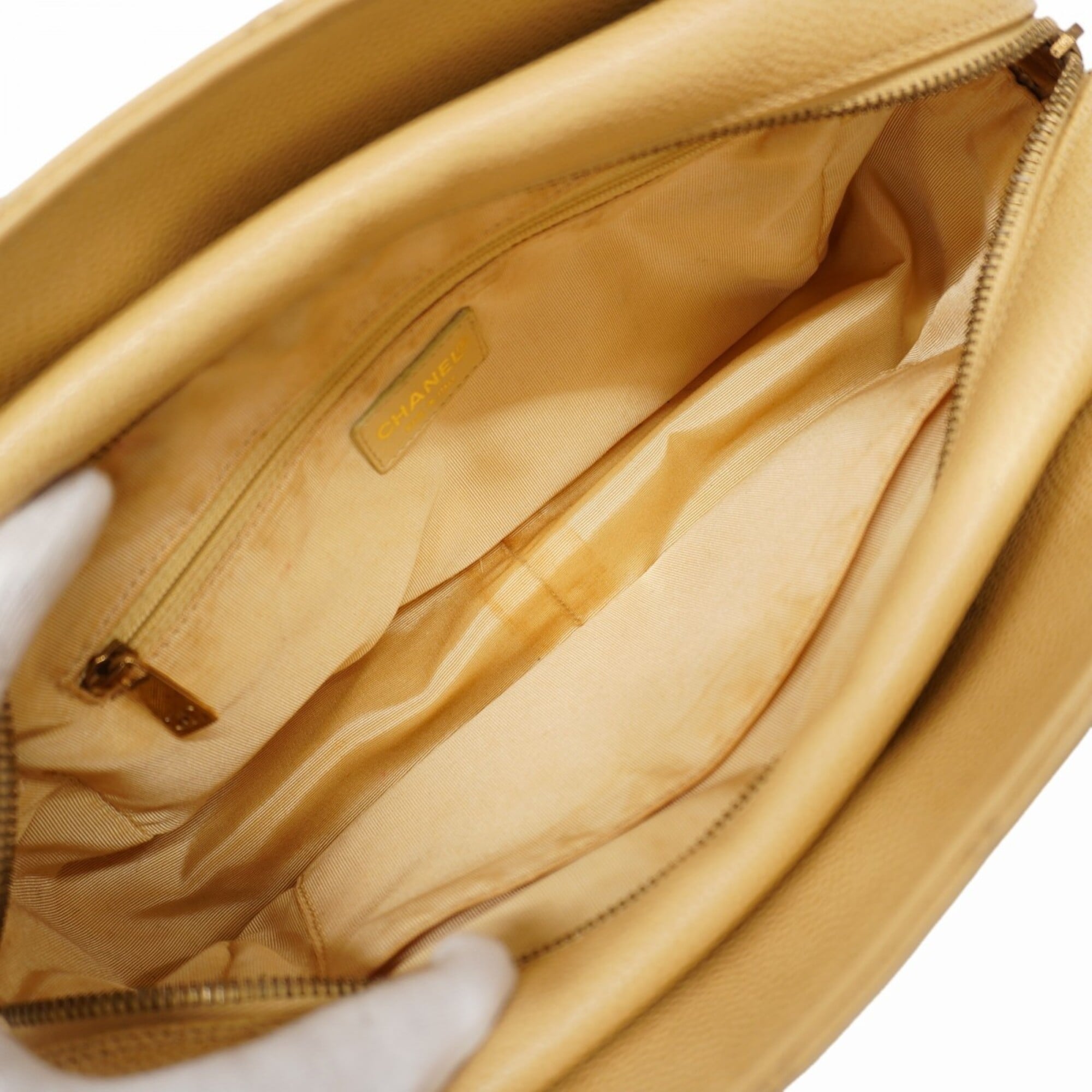 Chanel Beige Grained Calfskin Tote Bag (Pre-Owned)